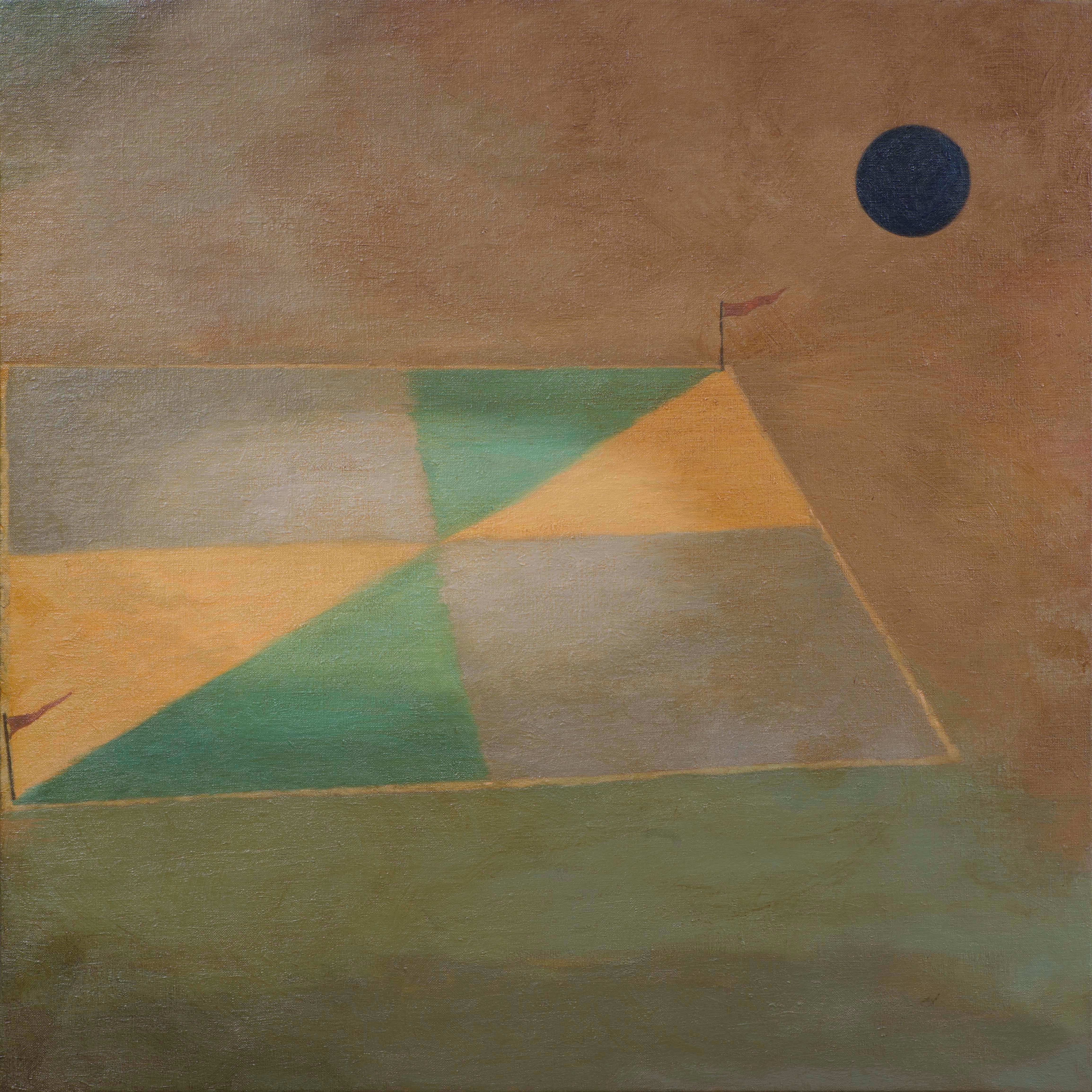 Ball Game (Triptych) - Surrealist Painting by Juan Álvarez Cebrián