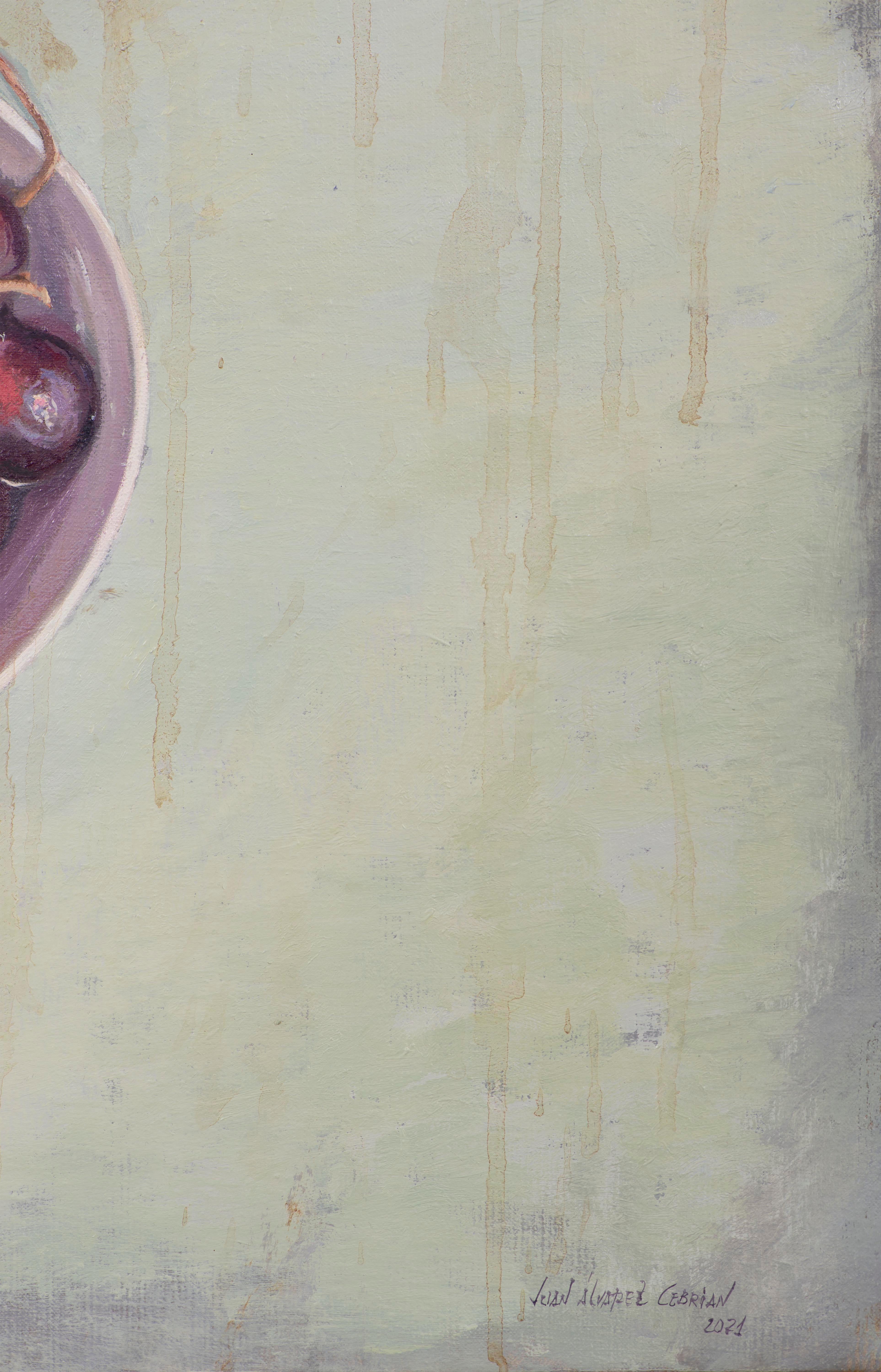 Bowls with grapes I - Painting by Juan Álvarez Cebrián