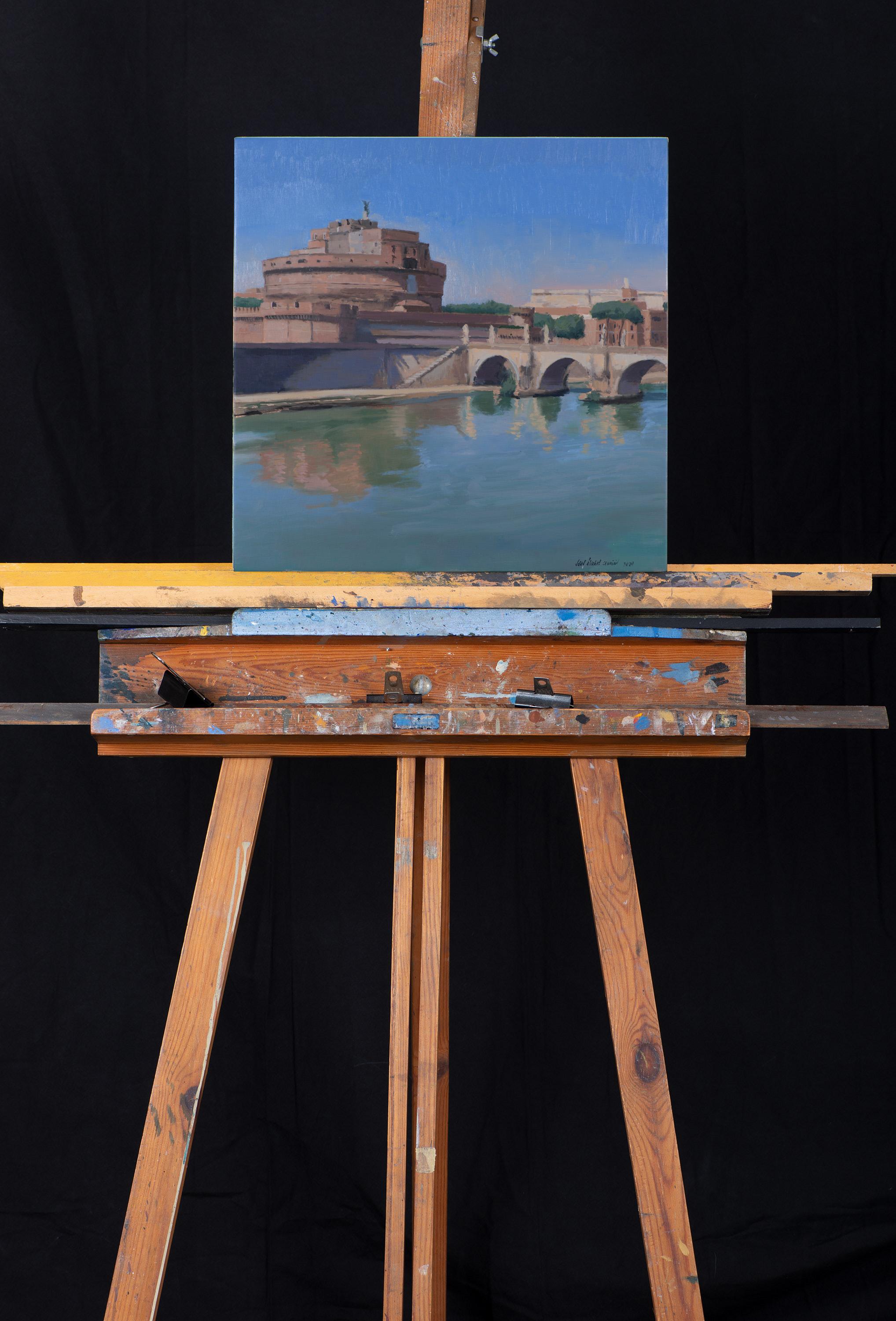 Castle of St. Angelo III. Schloss – Painting von Juan Álvarez Cebrián