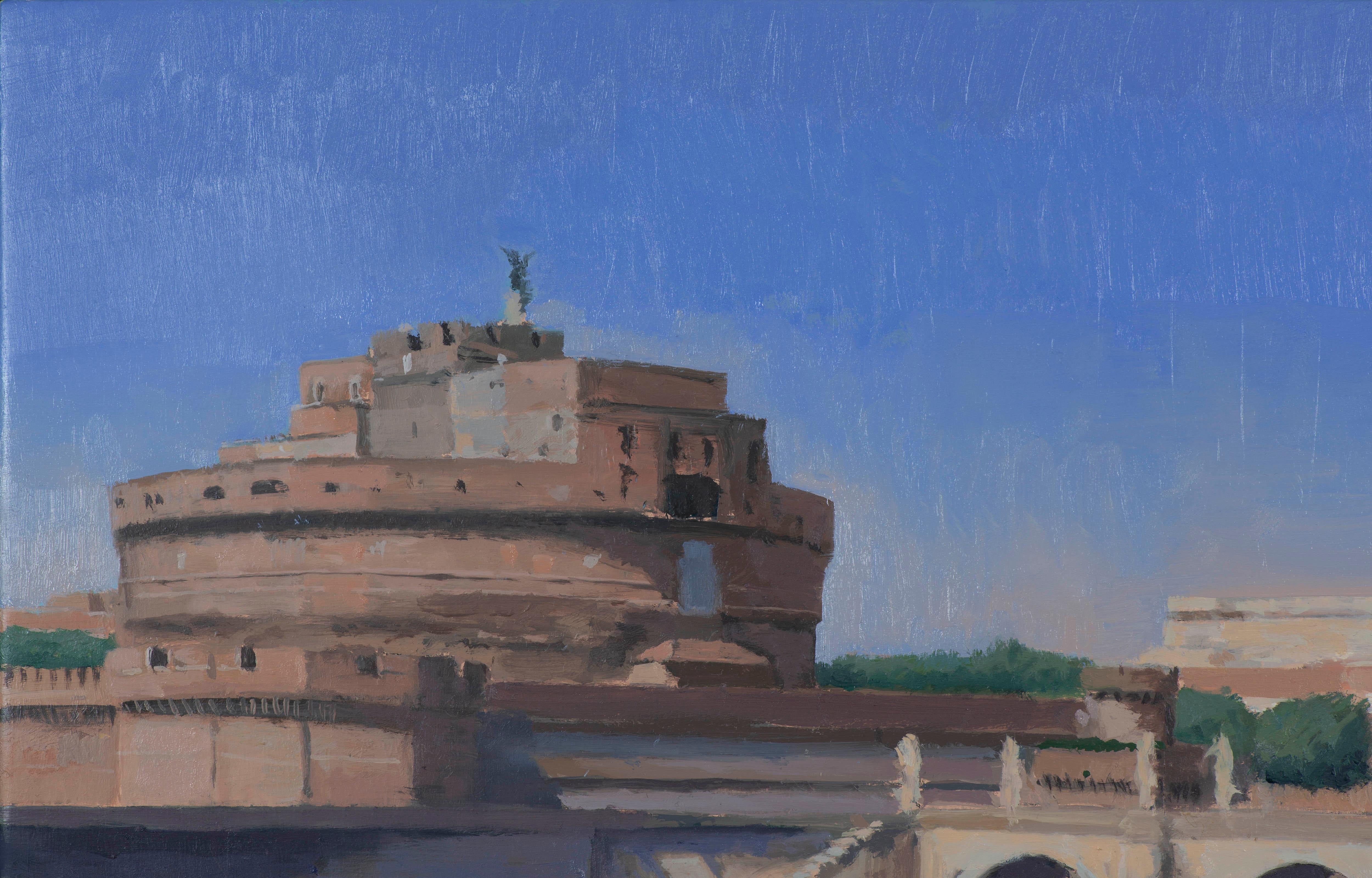 Castle of St. Angelo III. Schloss (Grau), Landscape Painting, von Juan Álvarez Cebrián