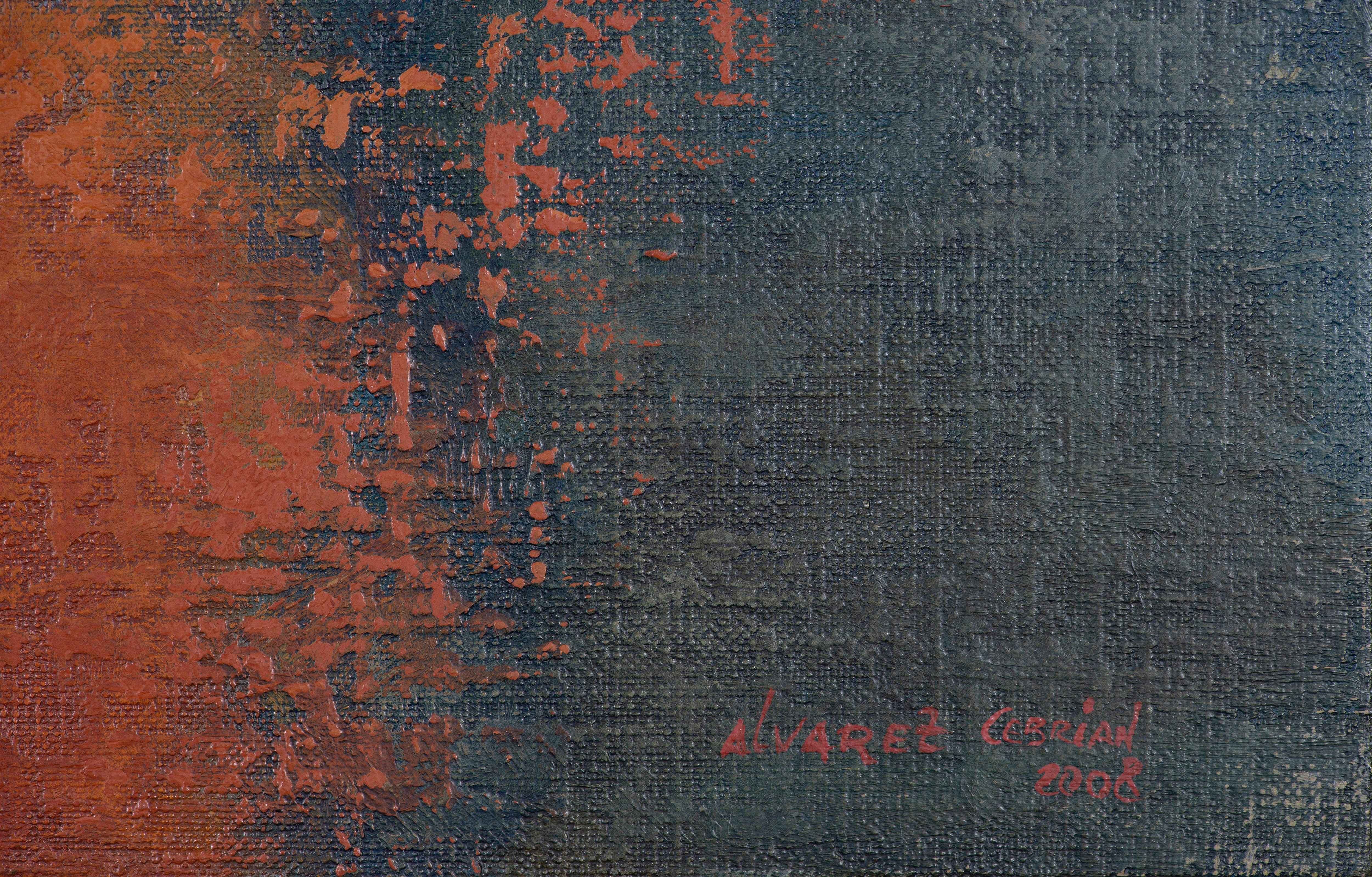 Emblem I - Black Figurative Painting by Juan Álvarez Cebrián