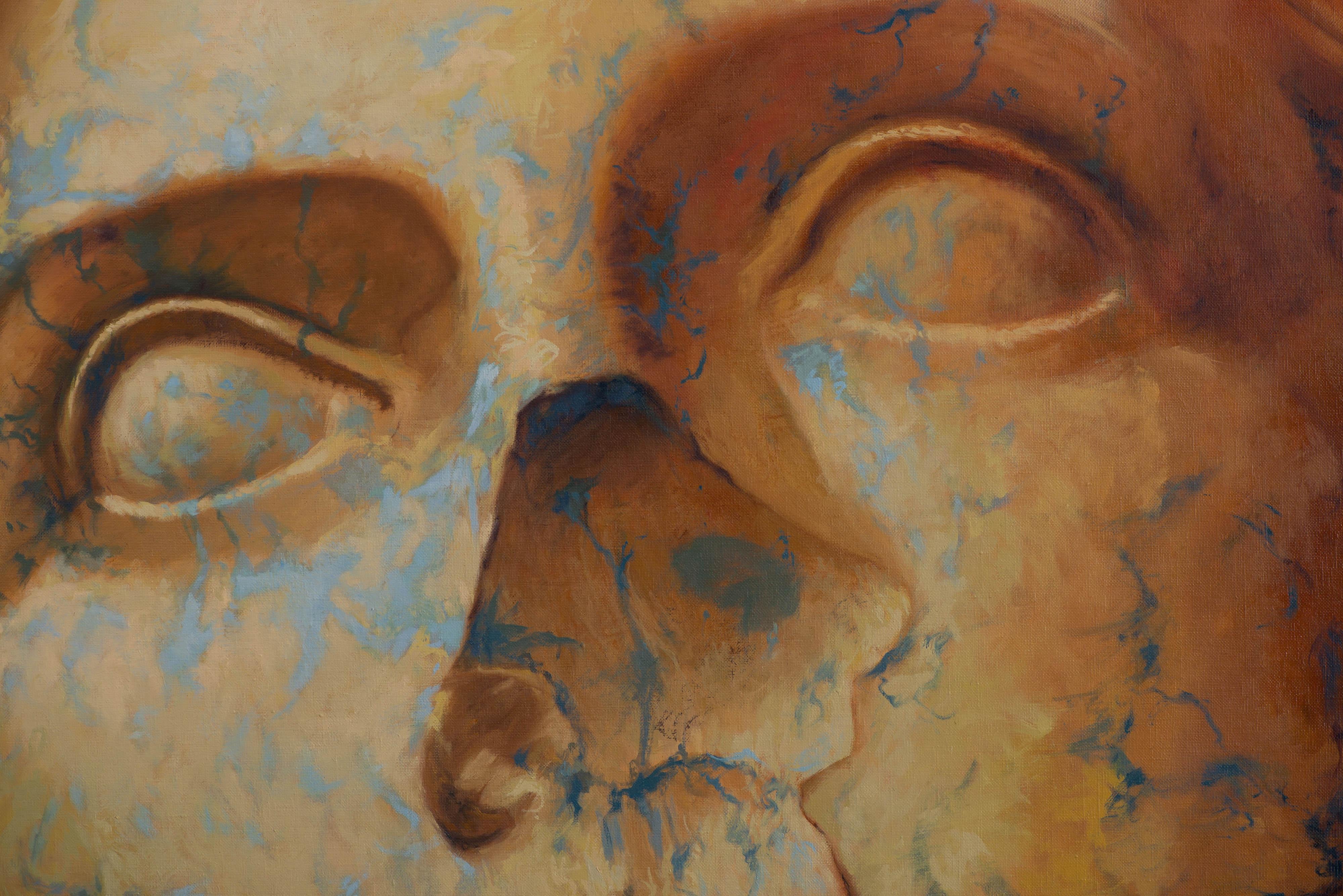Face II (Aquiles) is a large format work that is part of the classical series, continuing its exploration of the iconic figures of mythology. In this Rostro II, the protagonist is Achilles, the legendary Greek hero. Inspired by the famous classical