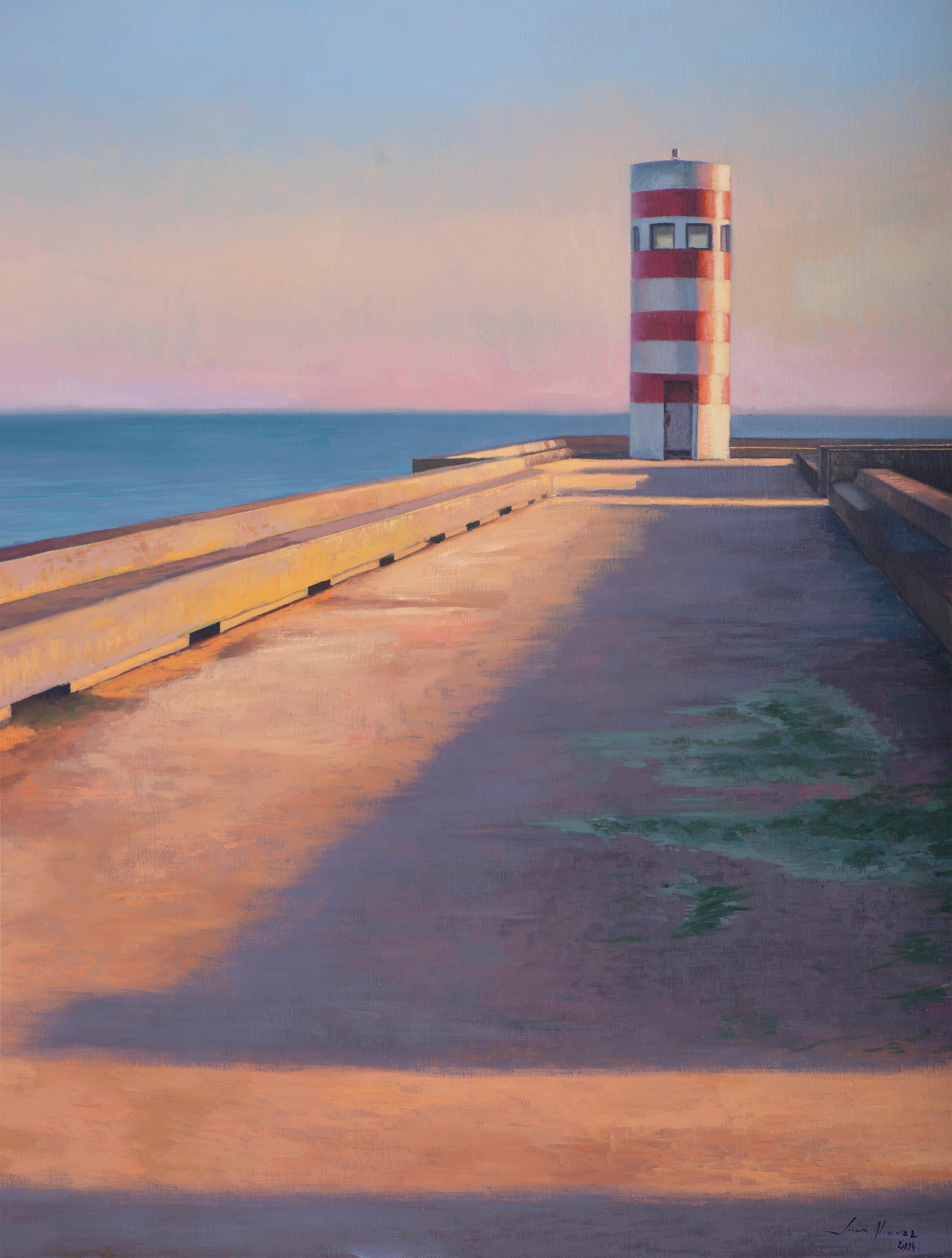 Faro Barra do Douro III - Painting de Juan Álvarez Cebrián
