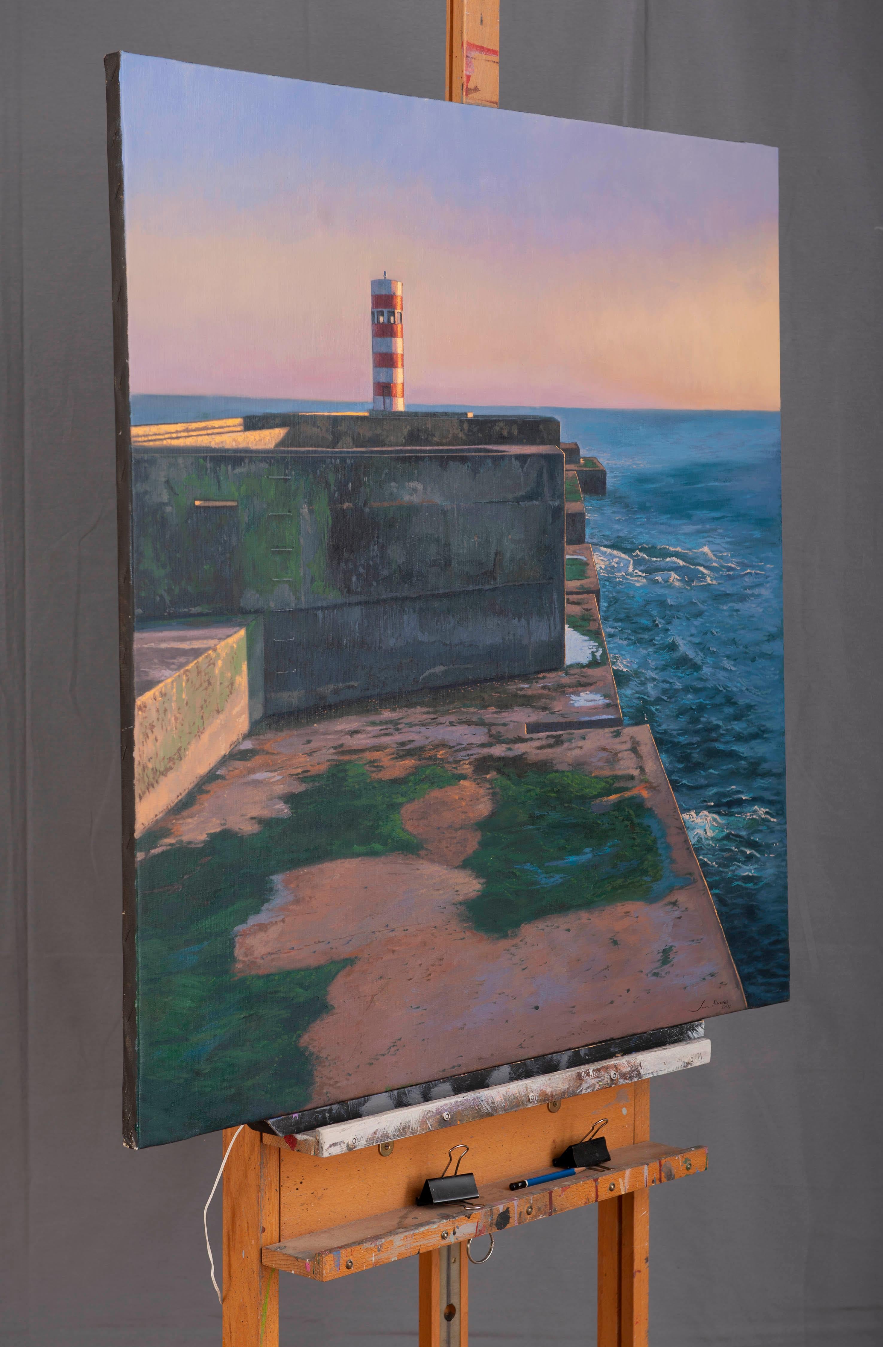 Farolim da Barra do Douro II - Painting de Juan Álvarez Cebrián