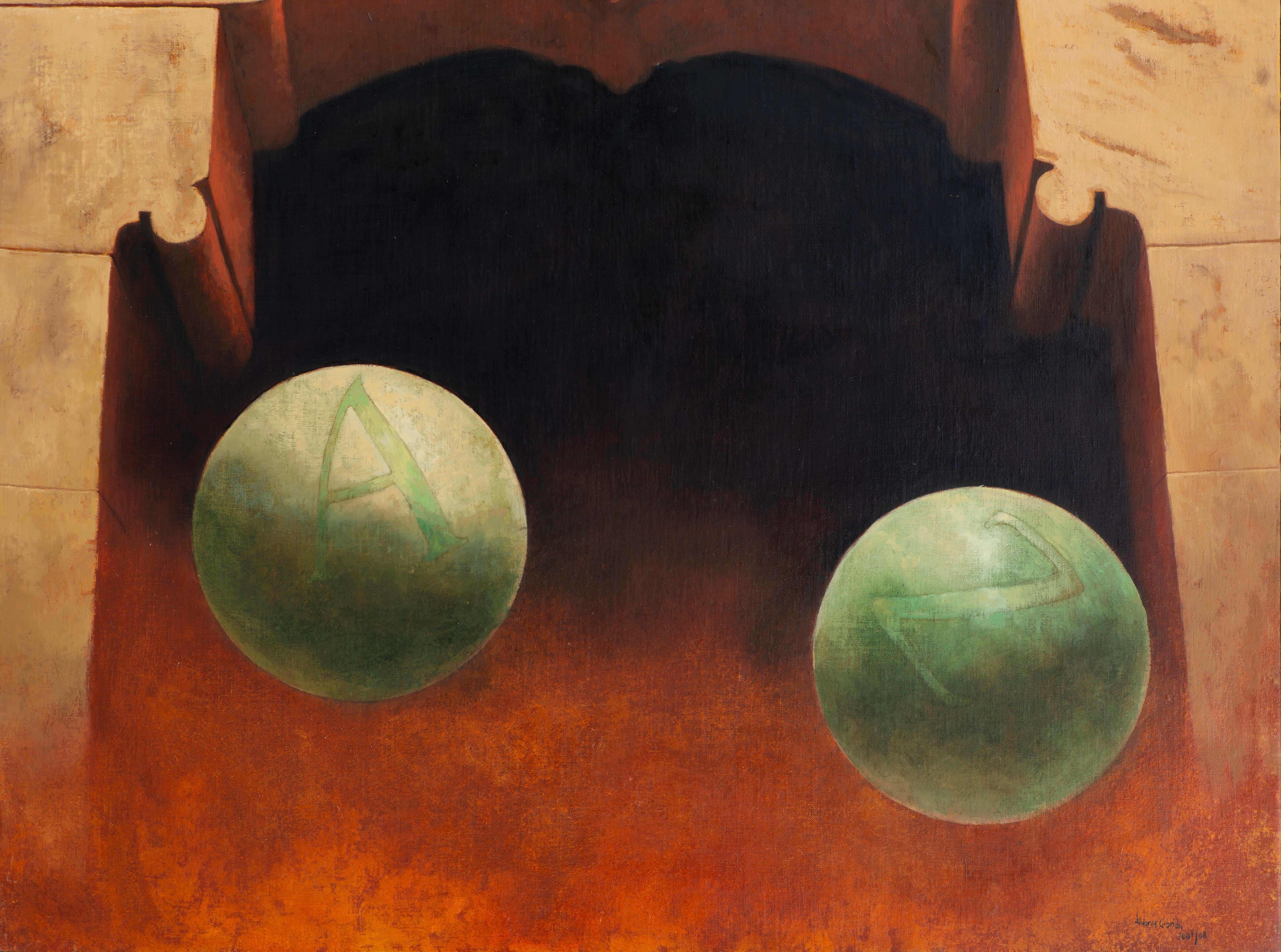 De A à Z - Surréalisme Painting par Juan Álvarez Cebrián