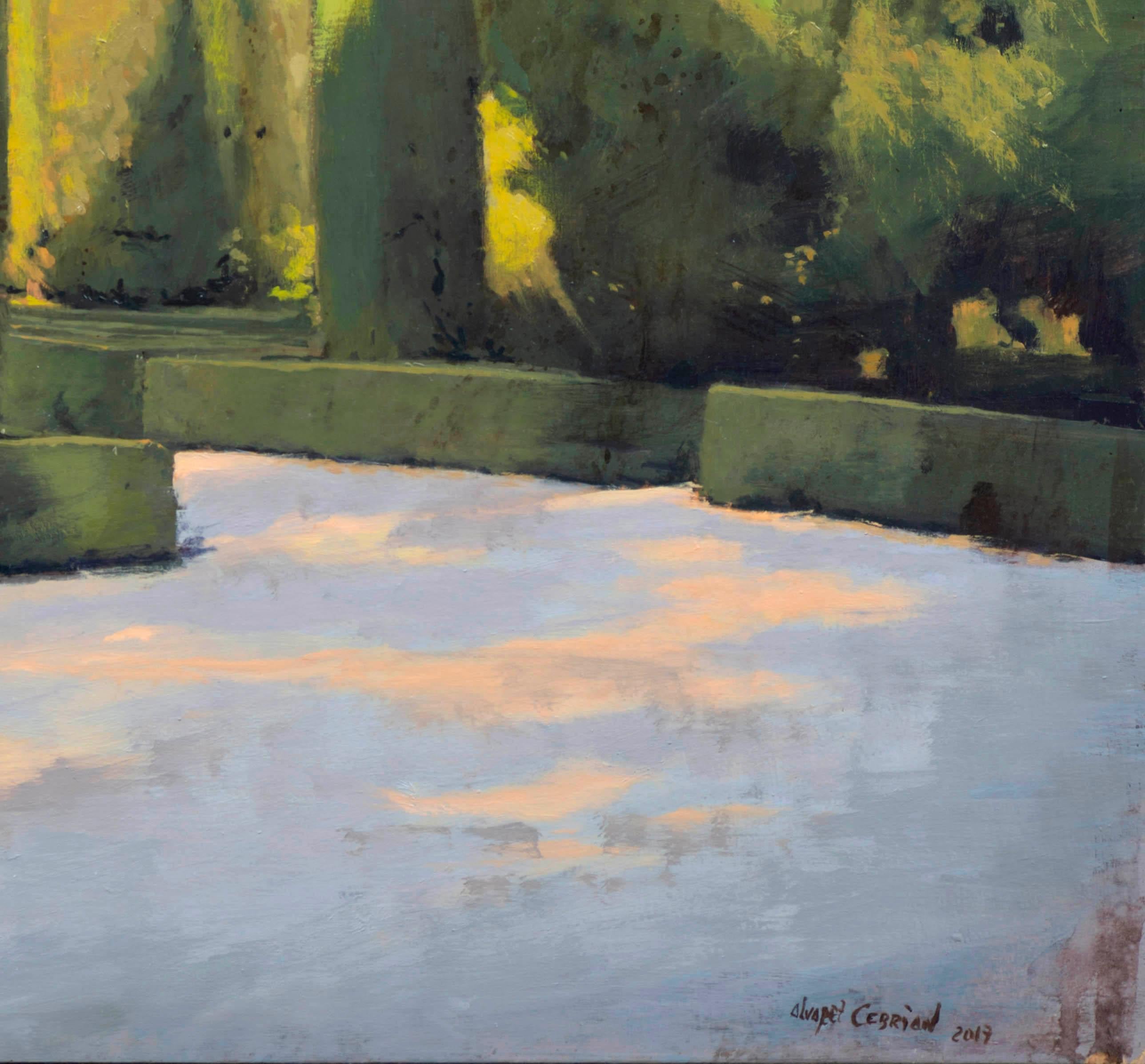 Garten Das Caprice (Braun), Landscape Painting, von Juan Álvarez Cebrián