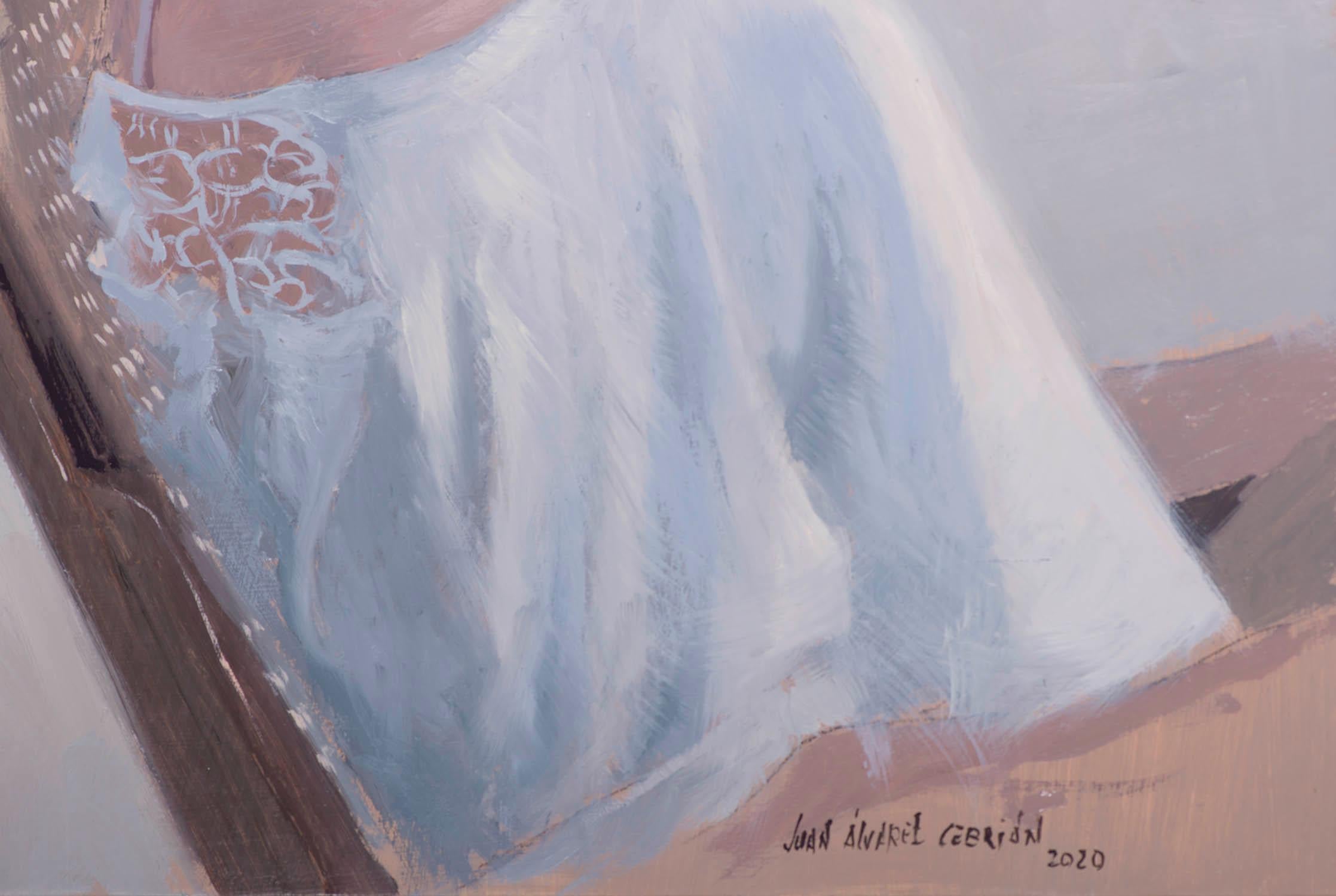 Mädchen lesen-II – Painting von Juan Álvarez Cebrián