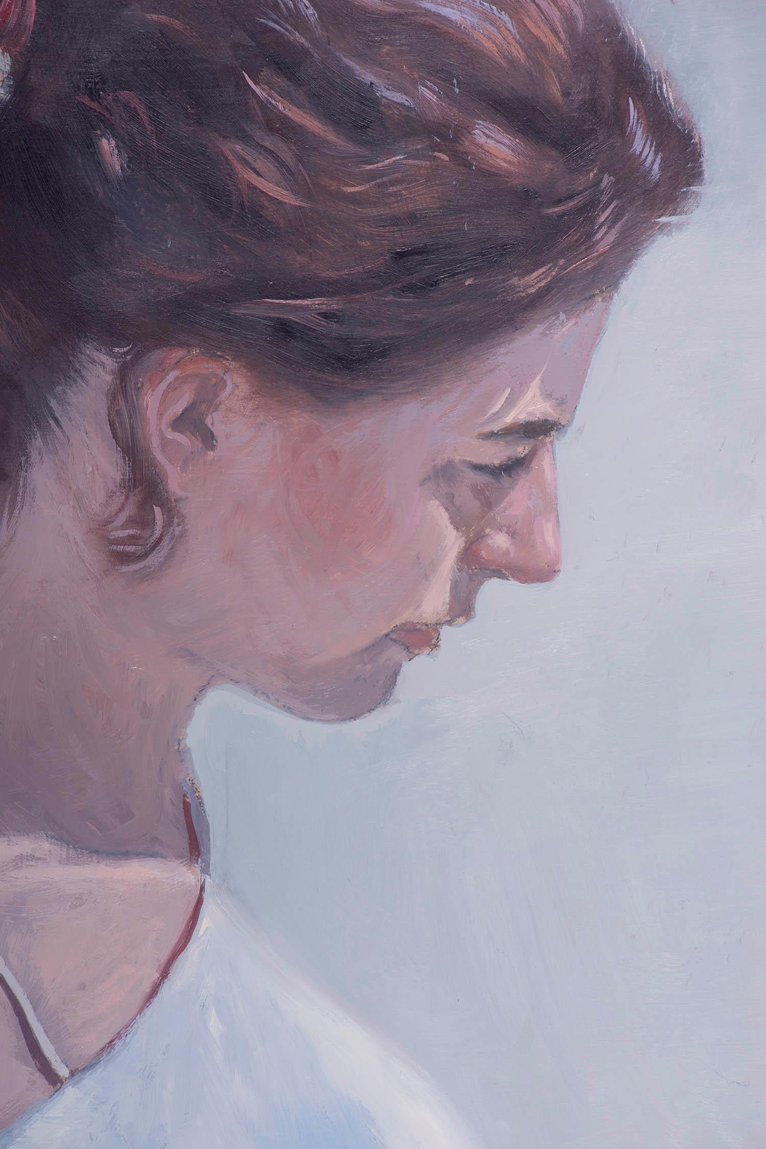 Mädchen lesen-II (Realismus), Painting, von Juan Álvarez Cebrián