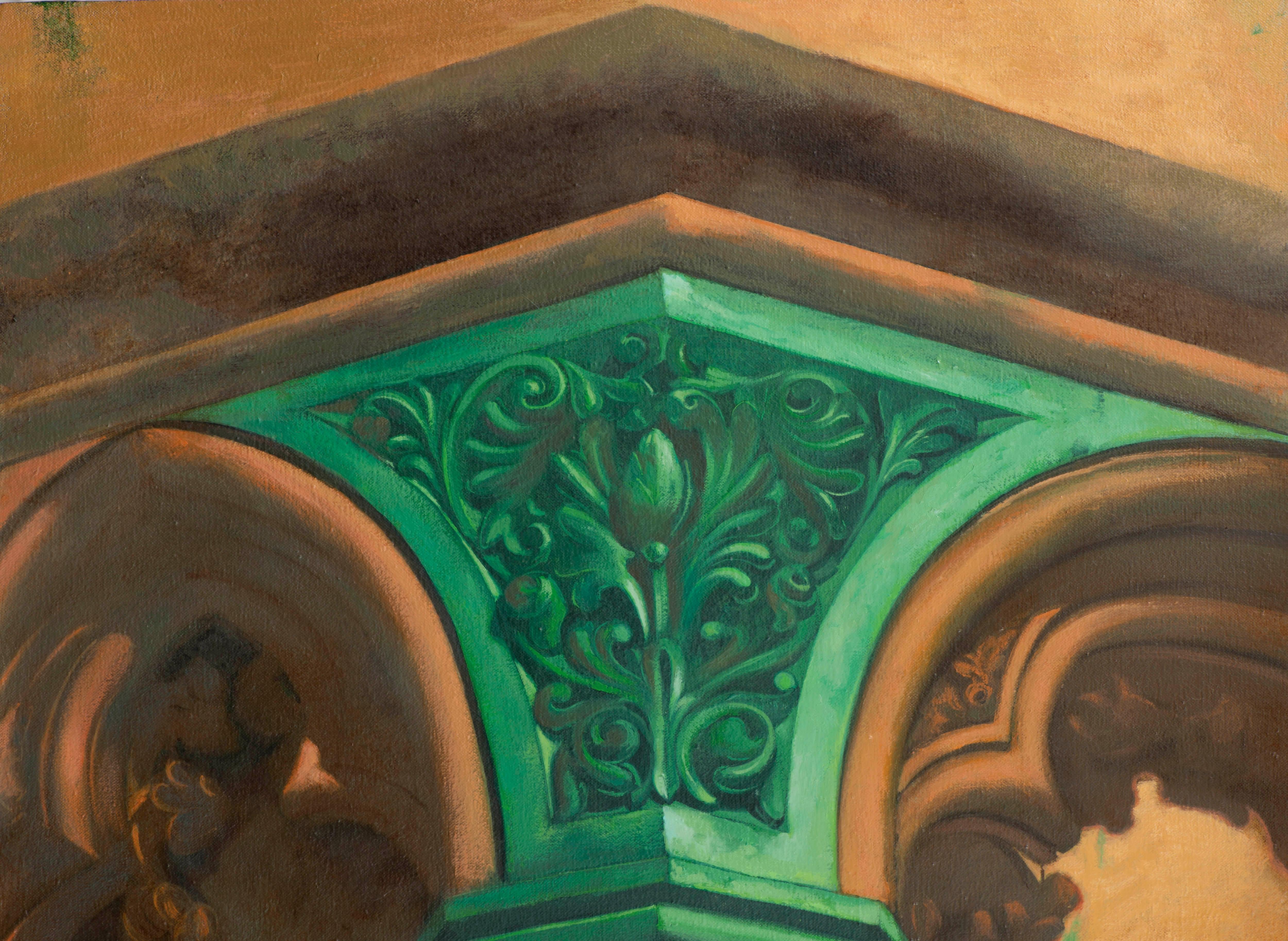 Grünes Kapitell – Painting von Juan Álvarez Cebrián