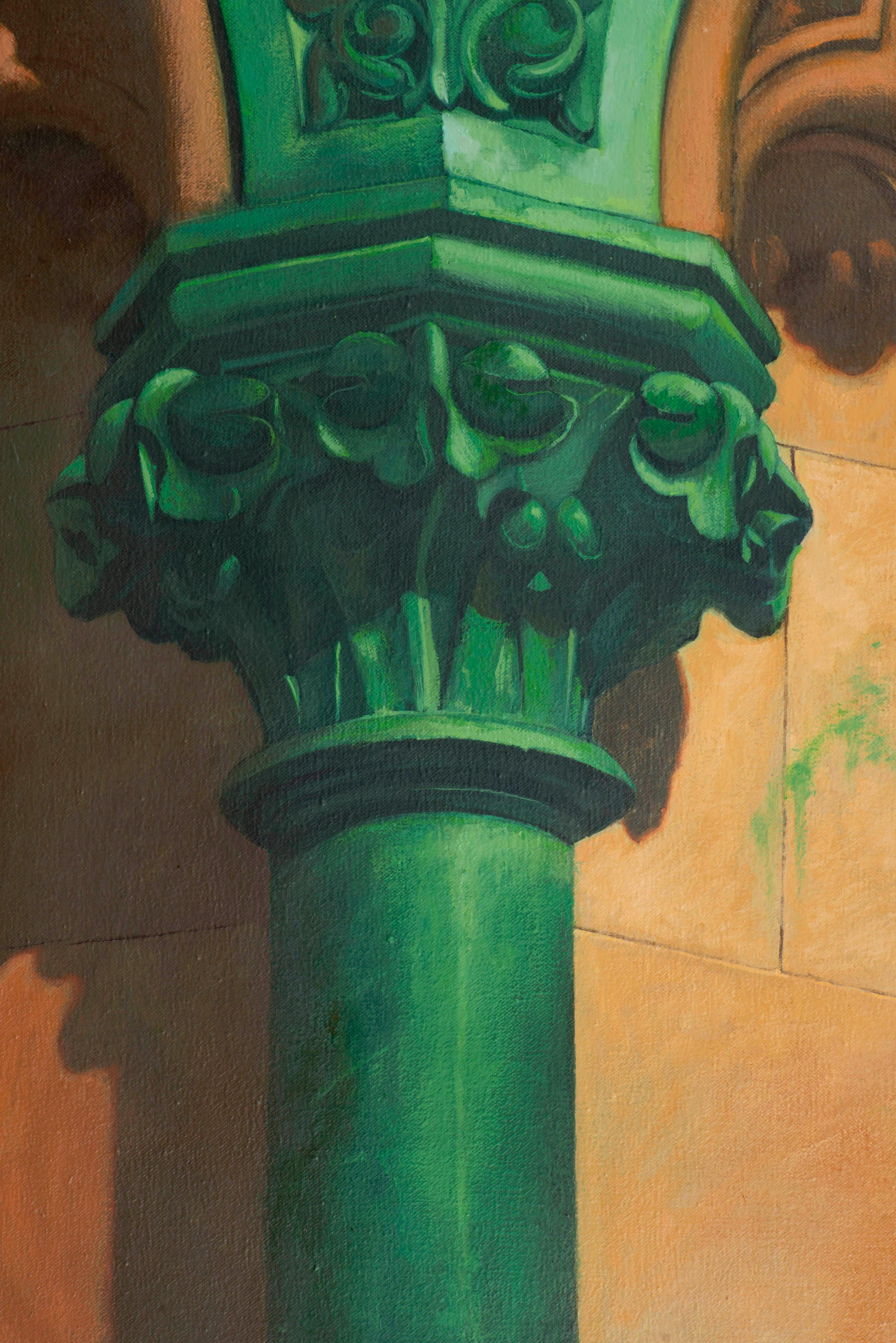 Grünes Kapitell (Surrealismus), Painting, von Juan Álvarez Cebrián