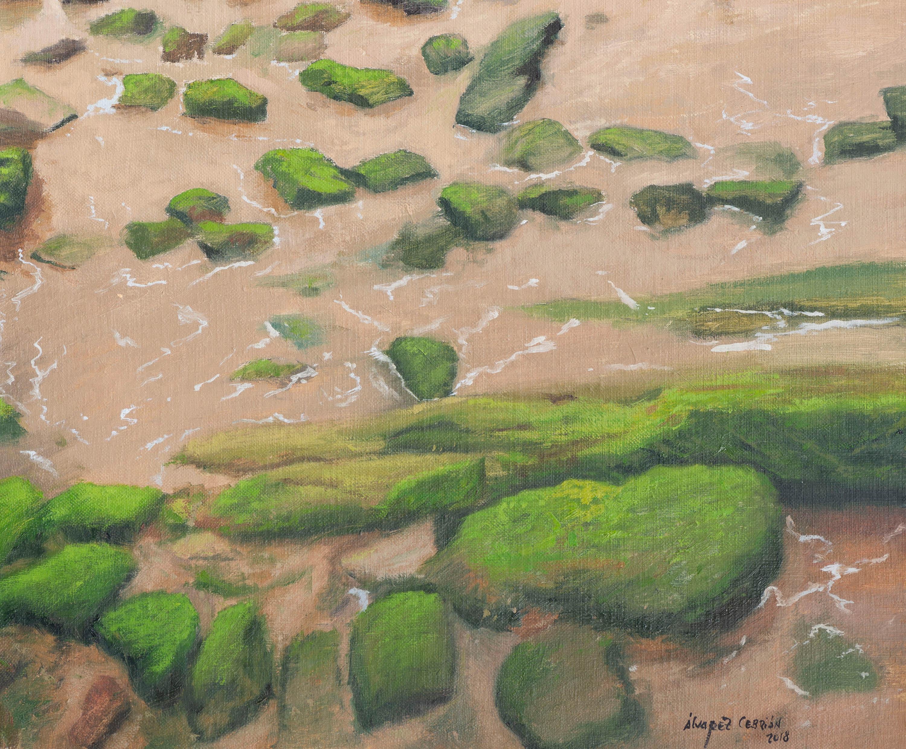 Grüne Steine I (Realismus), Painting, von Juan Álvarez Cebrián