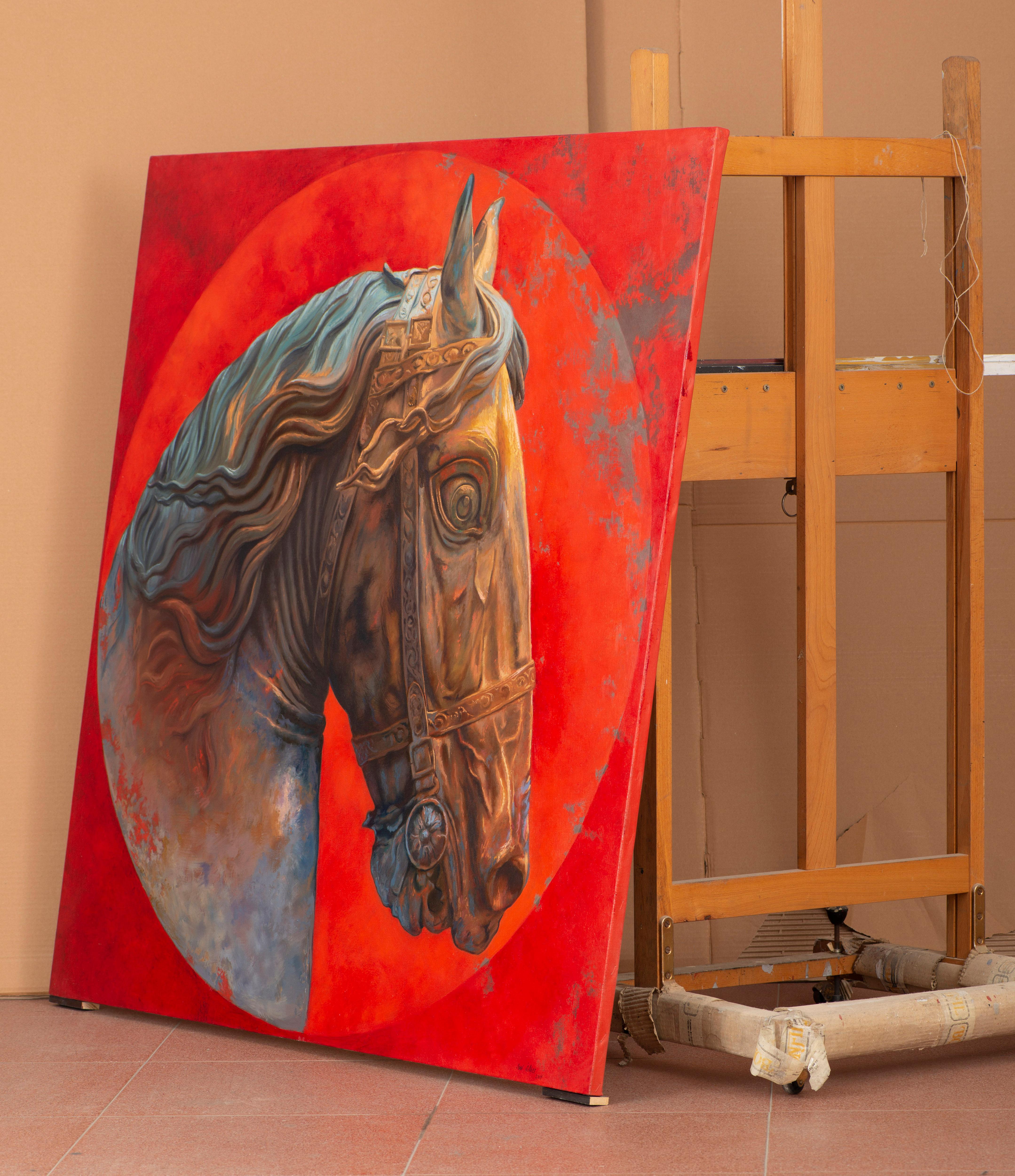 Horse Head - Painting di Juan Álvarez Cebrián