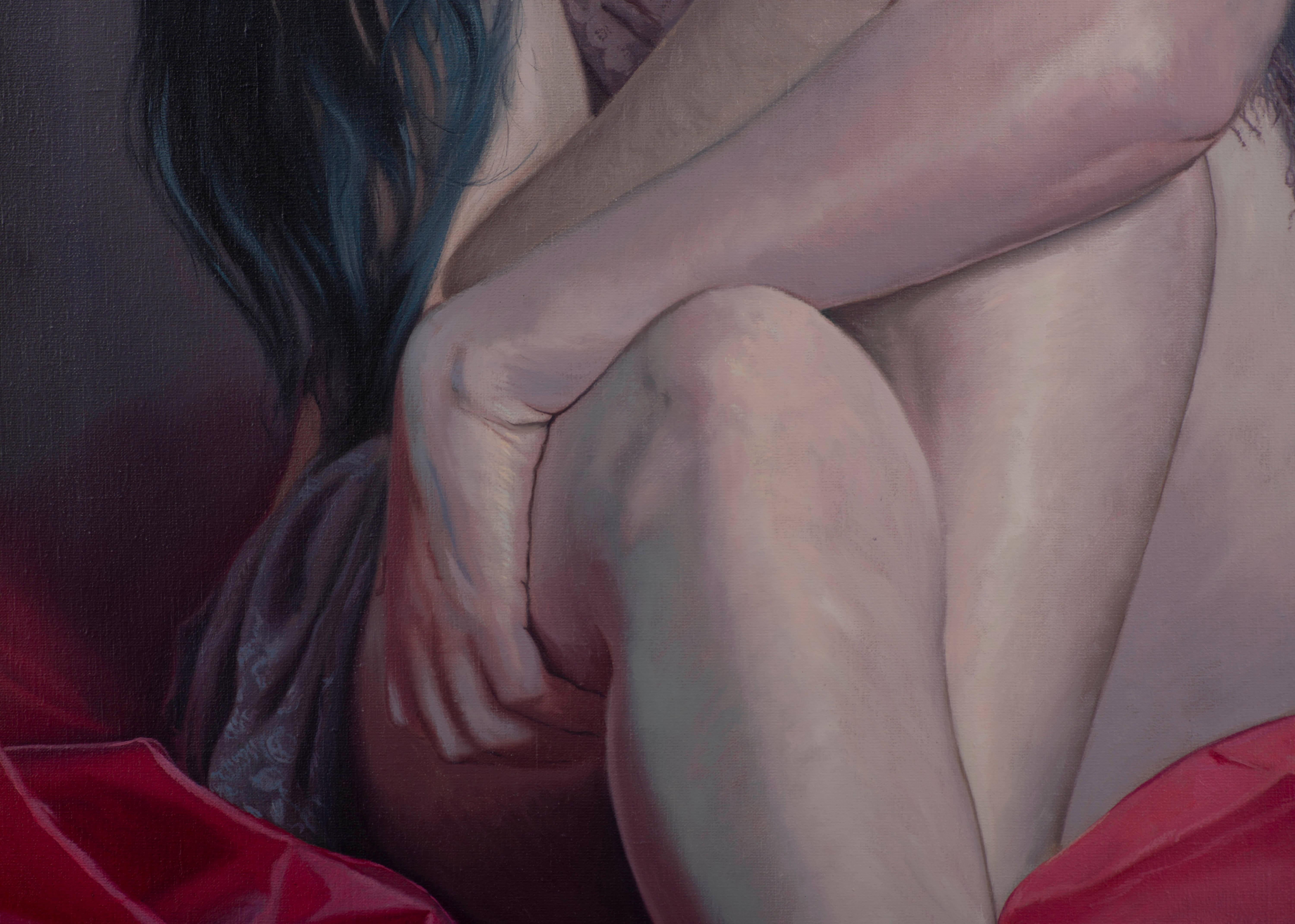 Intim II (Grau), Nude Painting, von Juan Álvarez Cebrián