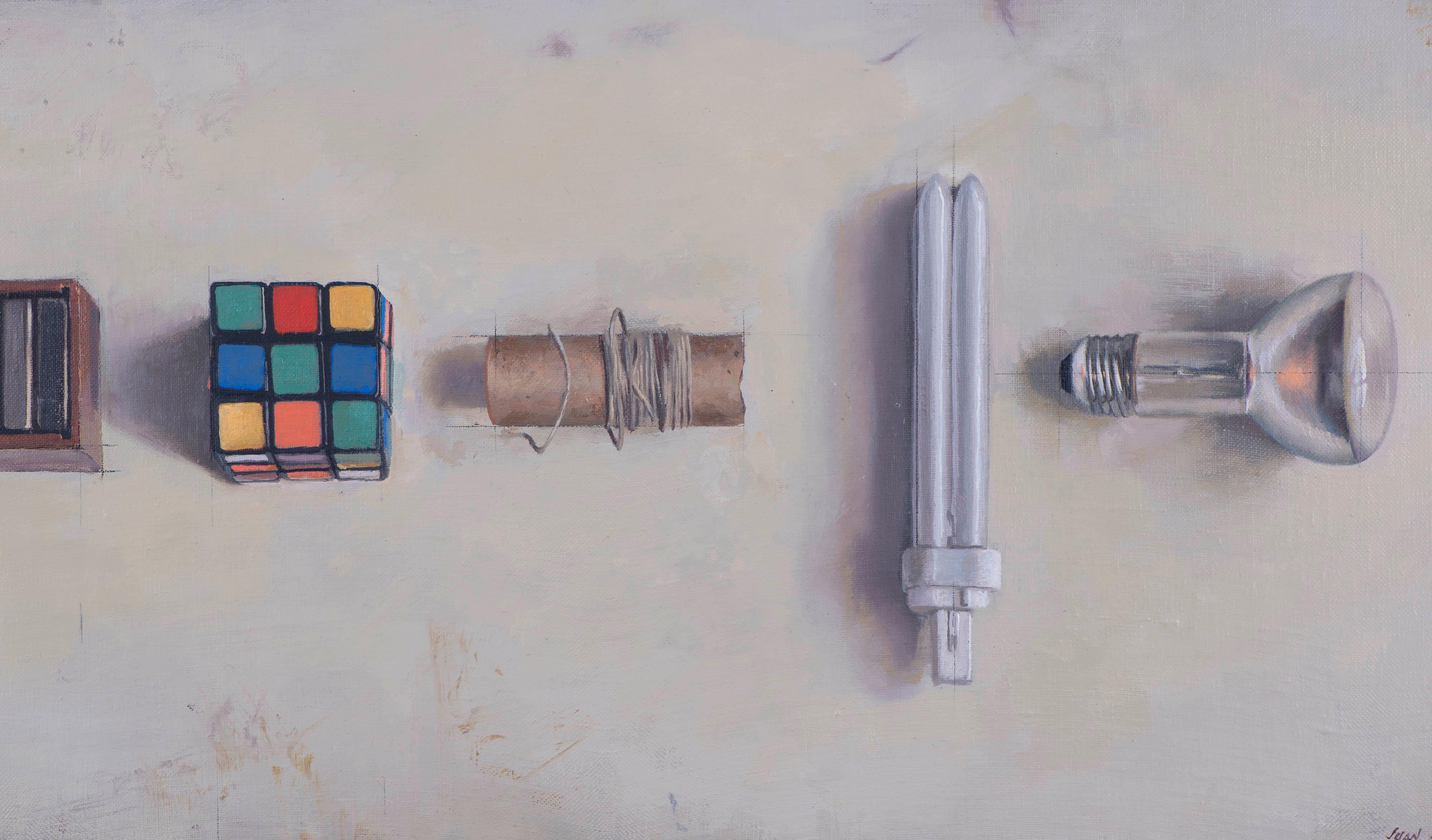 Linear Composition - Realist Painting by Juan Álvarez Cebrián