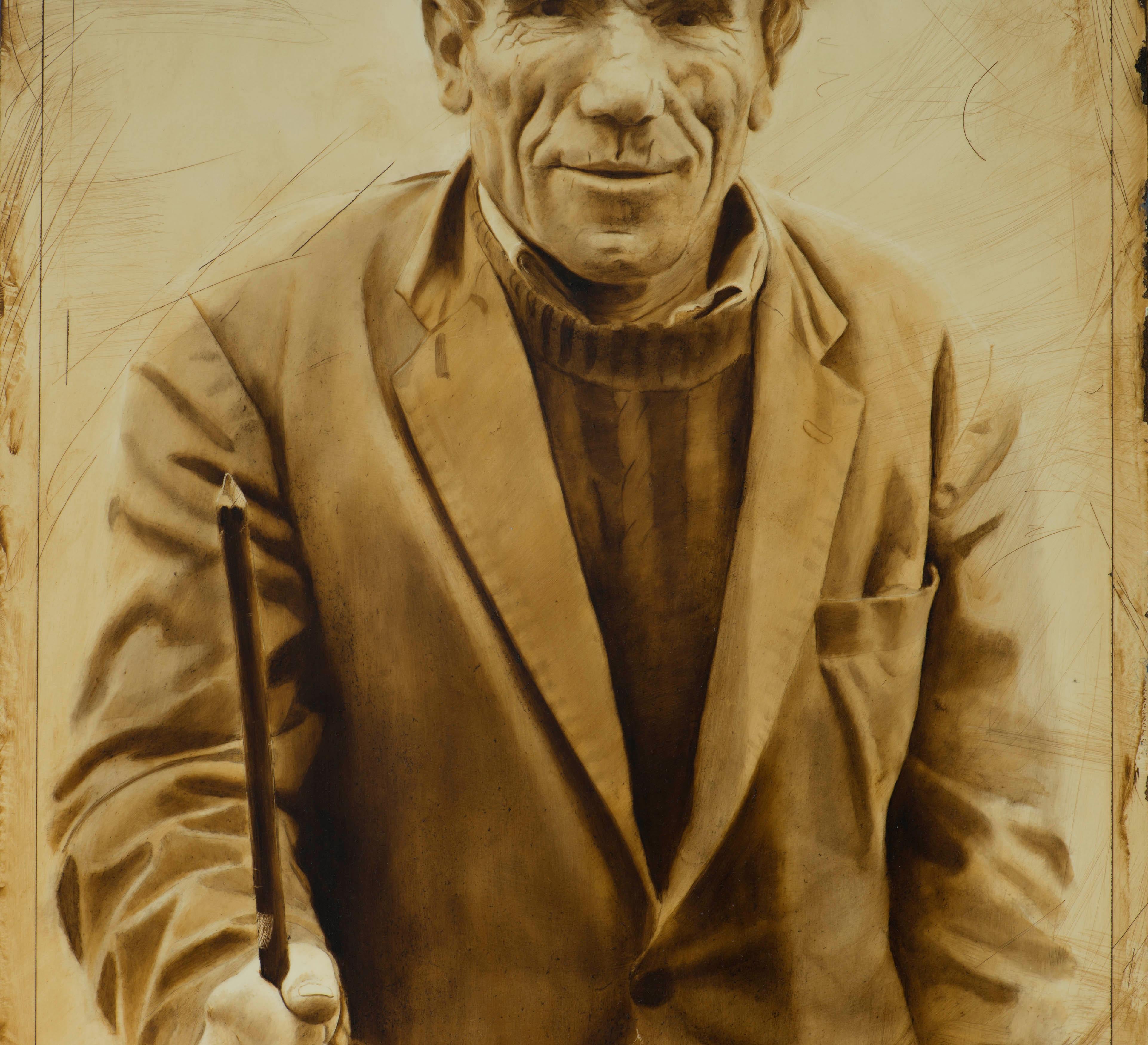 Uomo - Painting Fotorealista di Juan Álvarez Cebrián