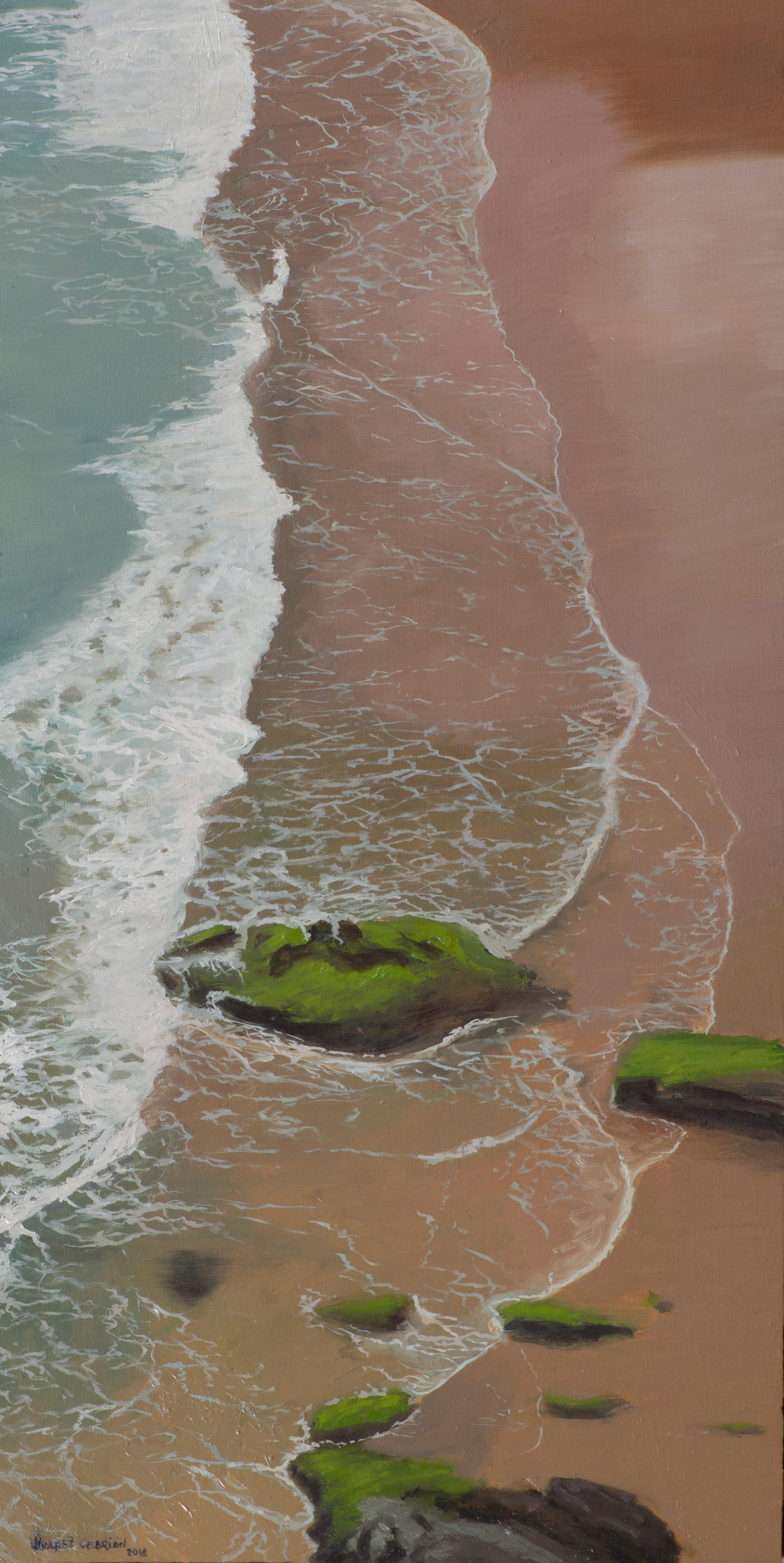 Mataleñas Beach Cliff - Painting by Juan Álvarez Cebrián