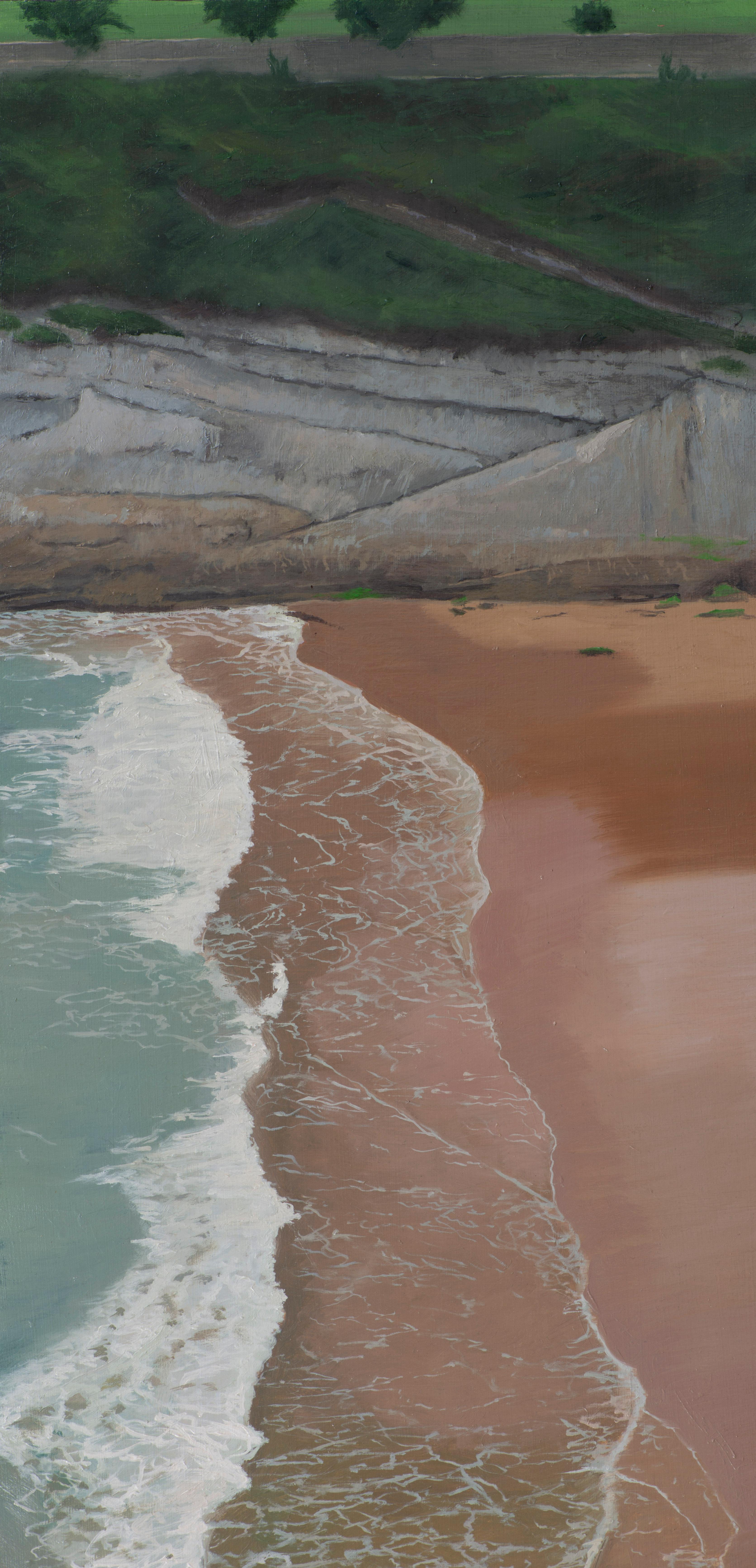 Mataleñas Beach Cliff - Realist Painting by Juan Álvarez Cebrián