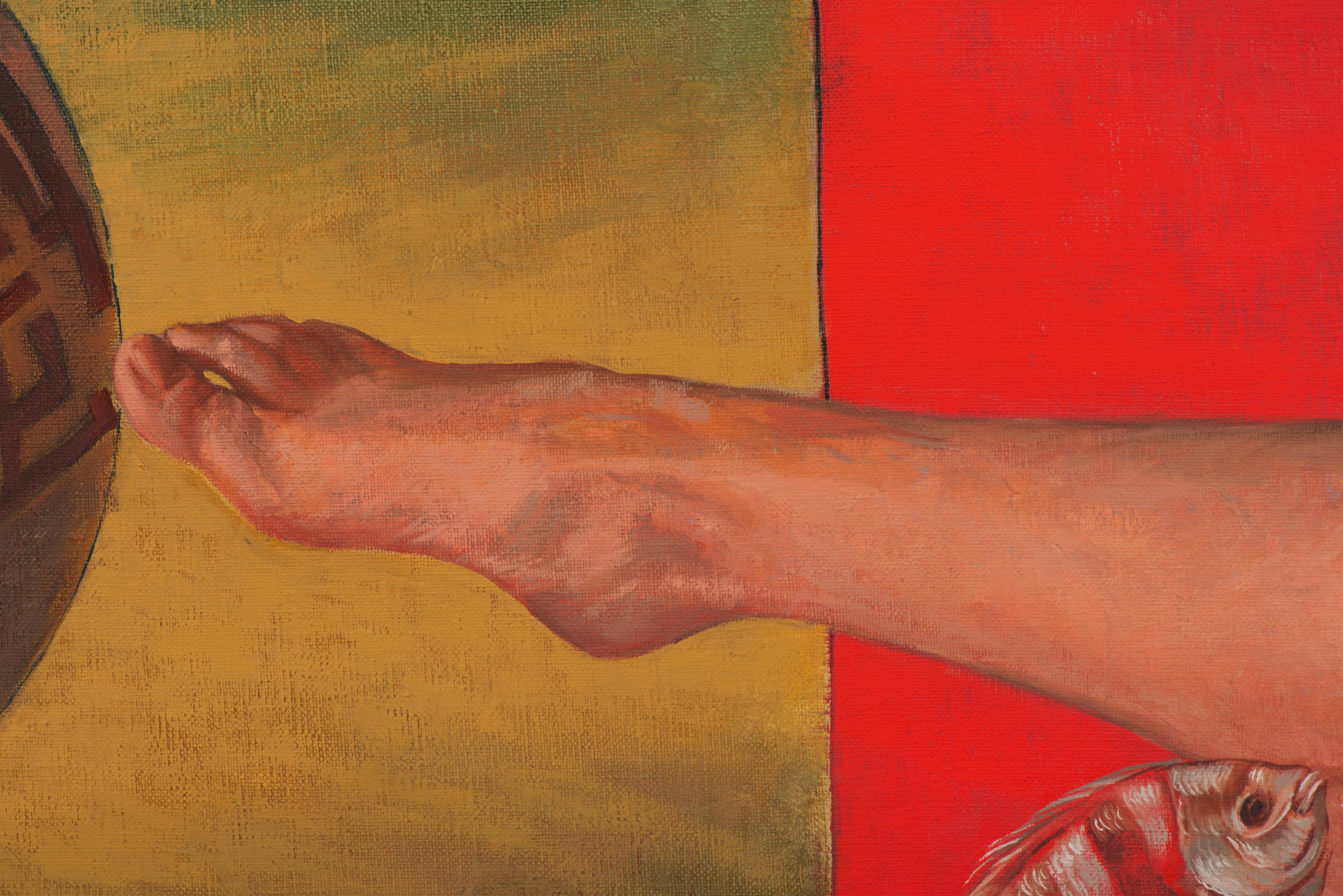 Nuestros Misterios es un díptico en óleo sobre lino, donde el simbolismo y la textura se unen para evocar emociones profundas. Con sus dimensiones panorámicas de 200x81 cm, esta obra se despliega sobre dos lienzos en un diálogo poético: a la