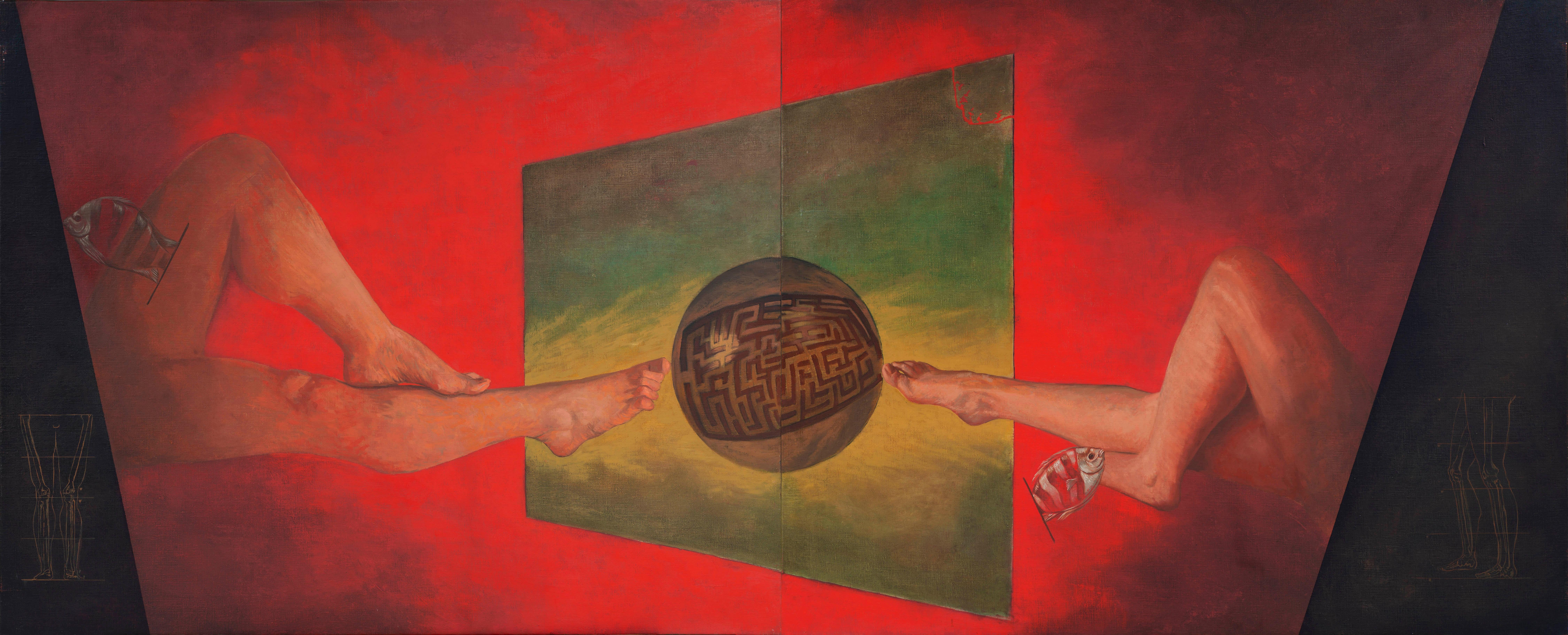 Figurative Painting de Juan Álvarez Cebrián - Nuestros Misterios (Díptico)