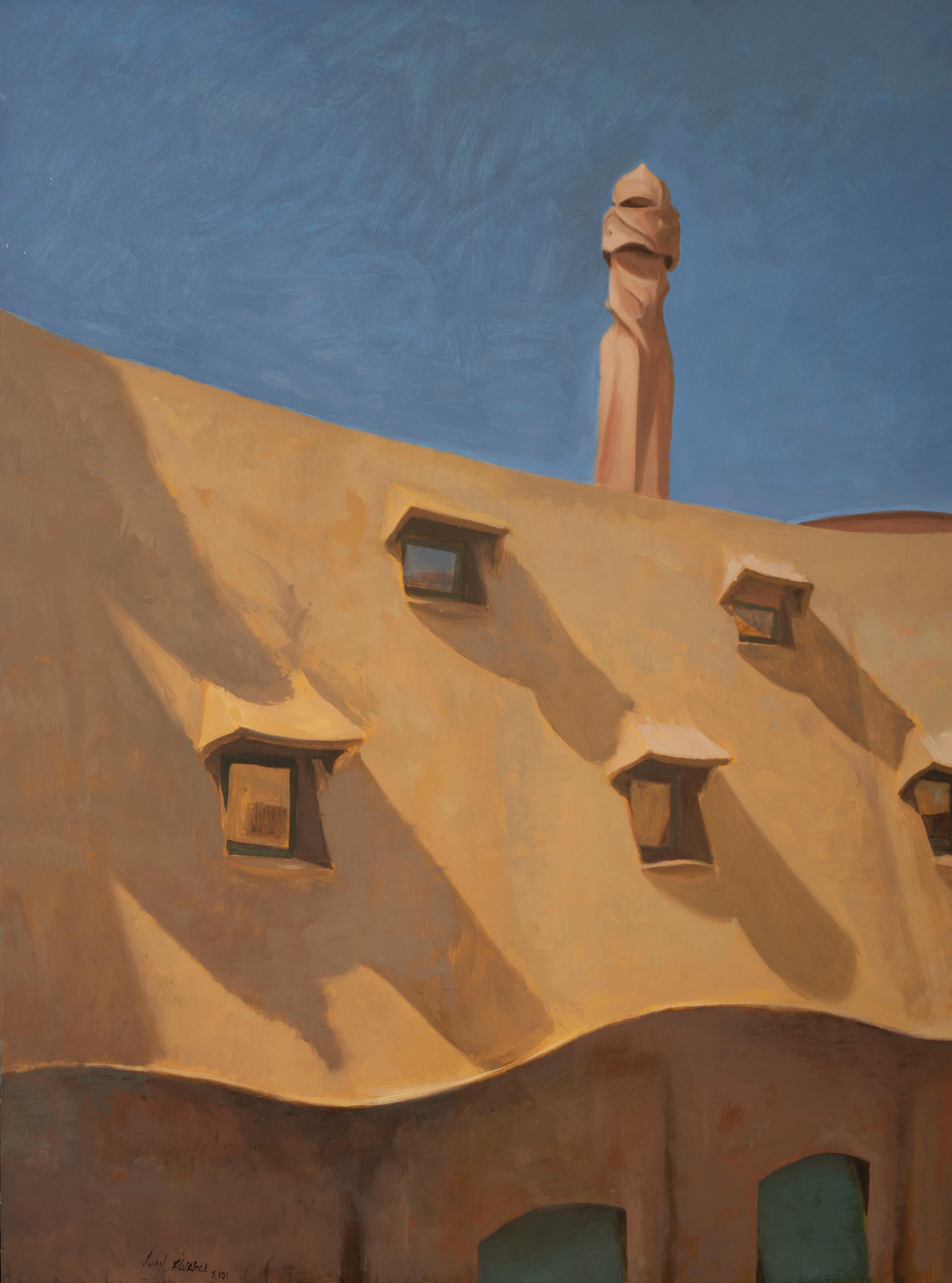 Pedrera III. (Dach). – Painting von Juan Álvarez Cebrián