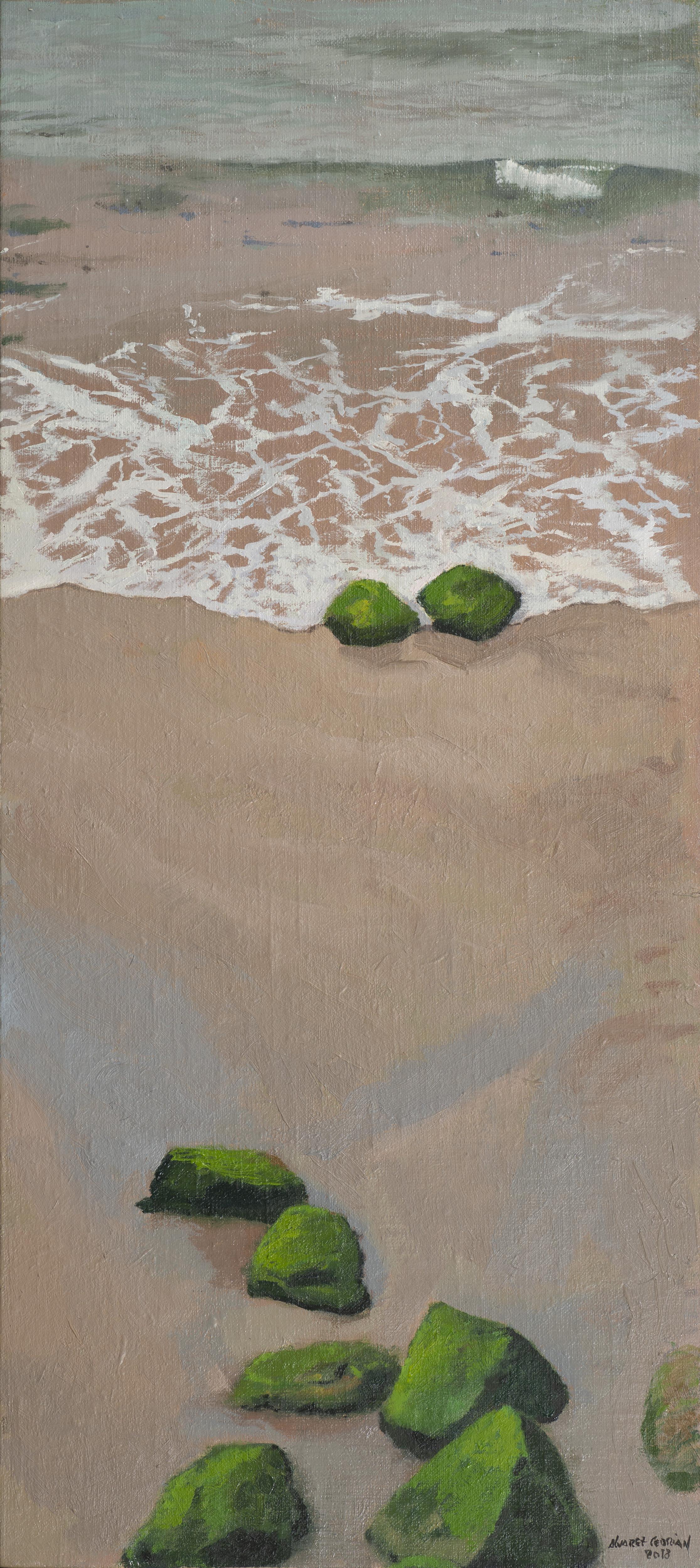 Piedras Verdes (diptychon) (Realismus), Painting, von Juan Álvarez Cebrián