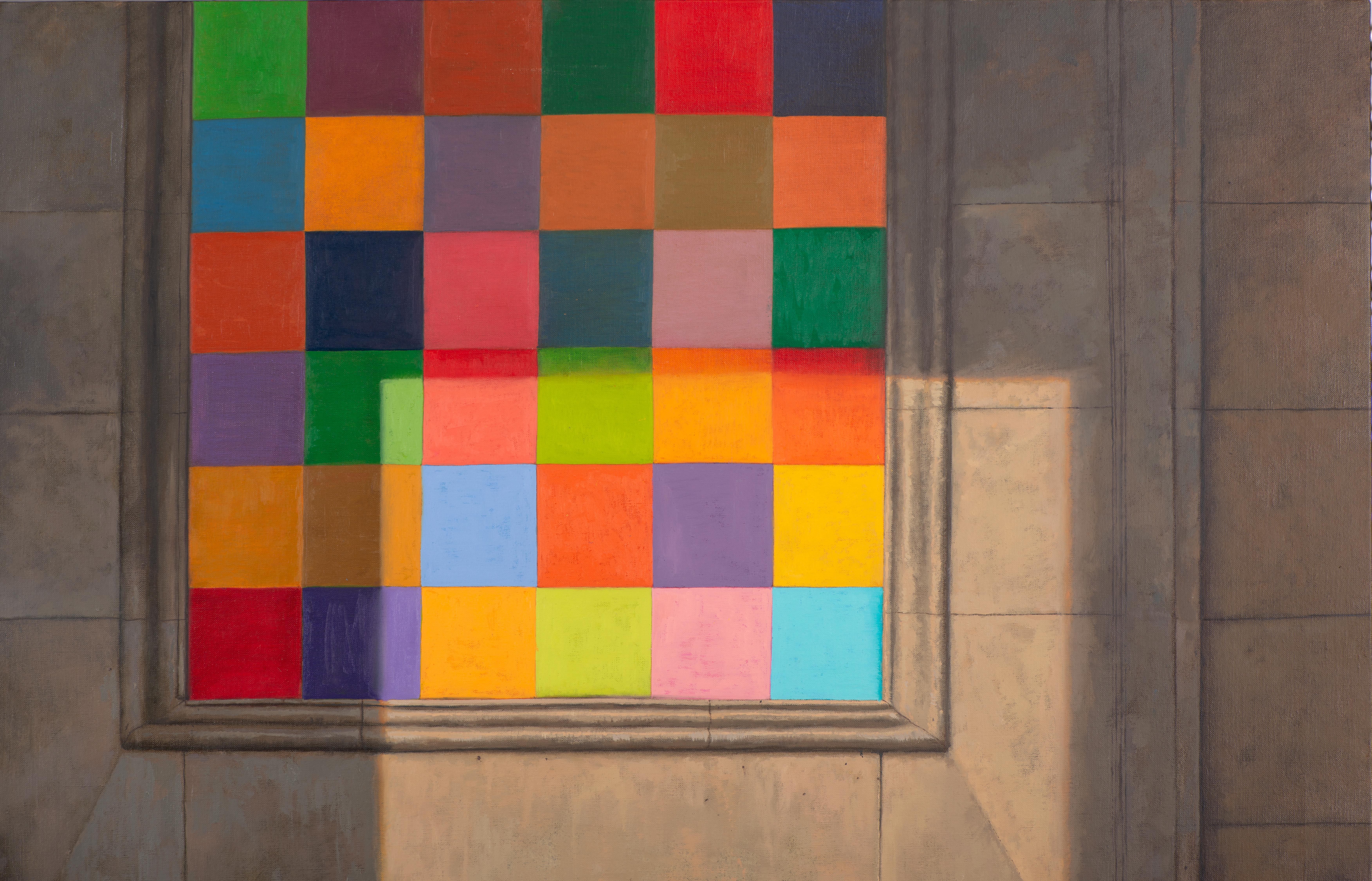 Pixelated Vain entpuppt sich als eine faszinierende Erkundung der Schnittmenge zwischen dem Klassischen und dem Digitalen. Auf dieser Leinwand taucht der Betrachter in eine Szene ein, in der die klassische Architektur mit der Modernität der Pixel