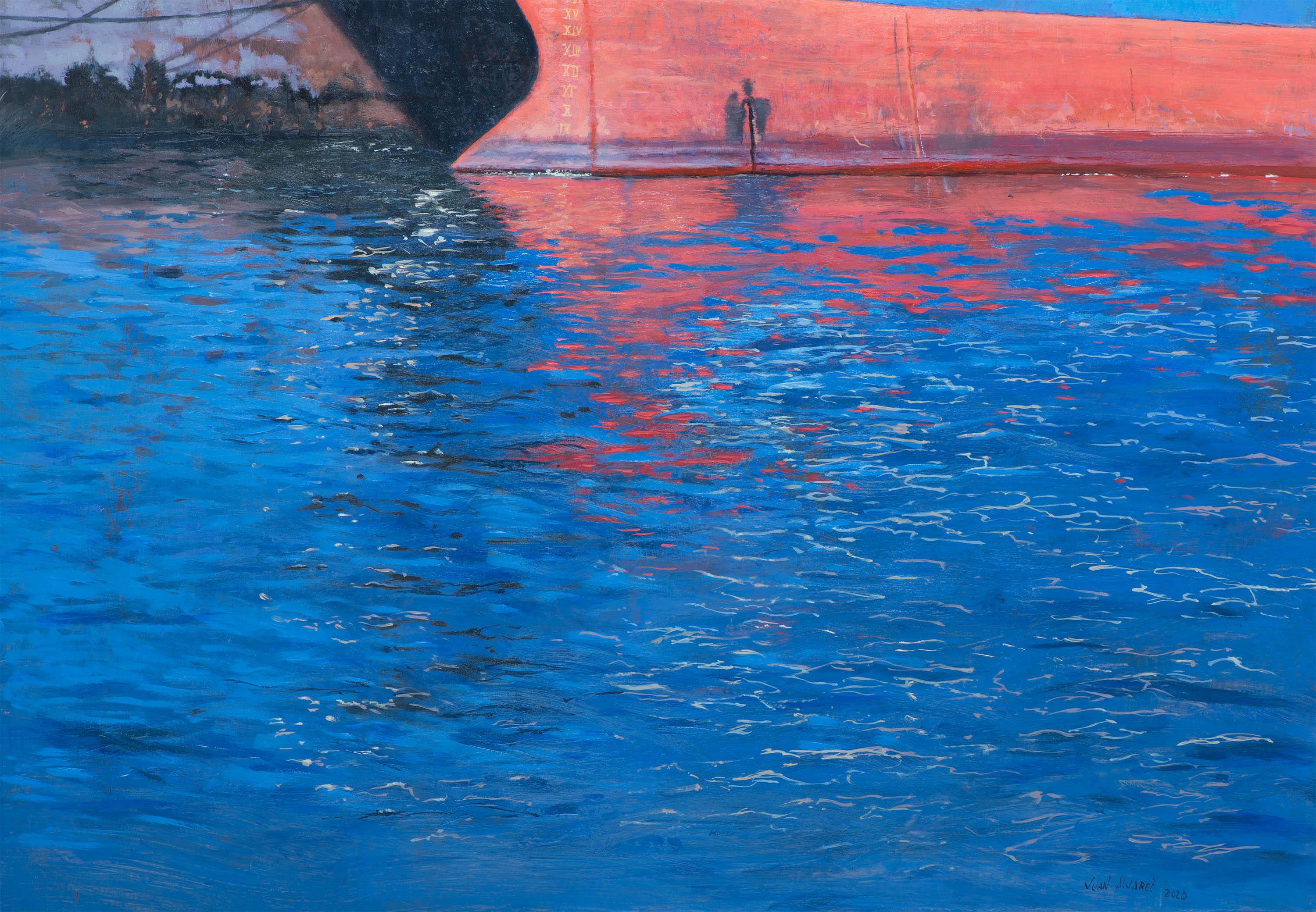 Hafen von Vigo II (Realismus), Painting, von Juan Álvarez Cebrián