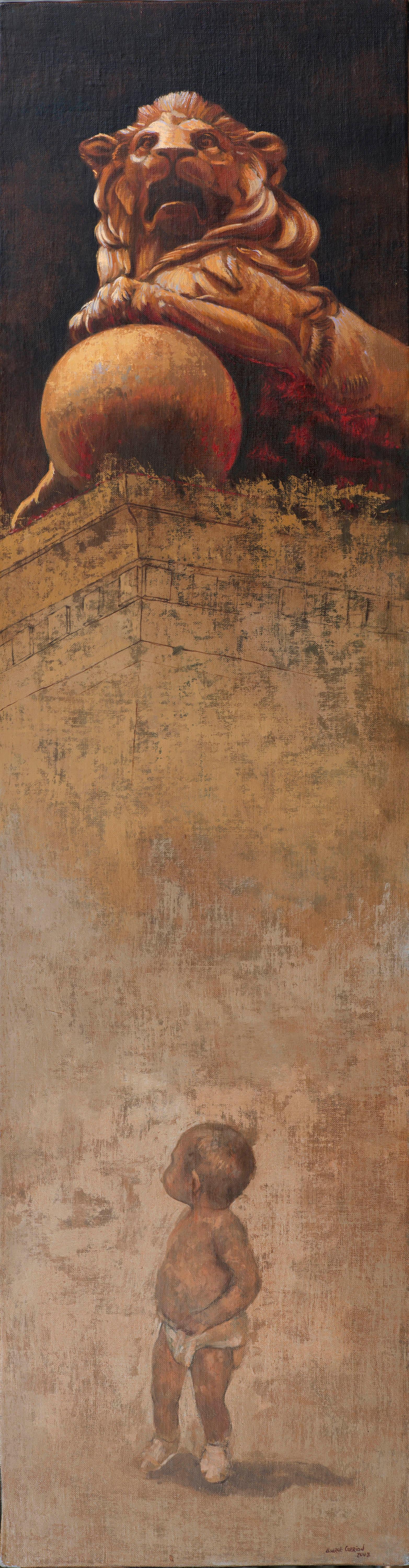 Protecteur (diptyque) - Surréalisme Painting par Juan Álvarez Cebrián