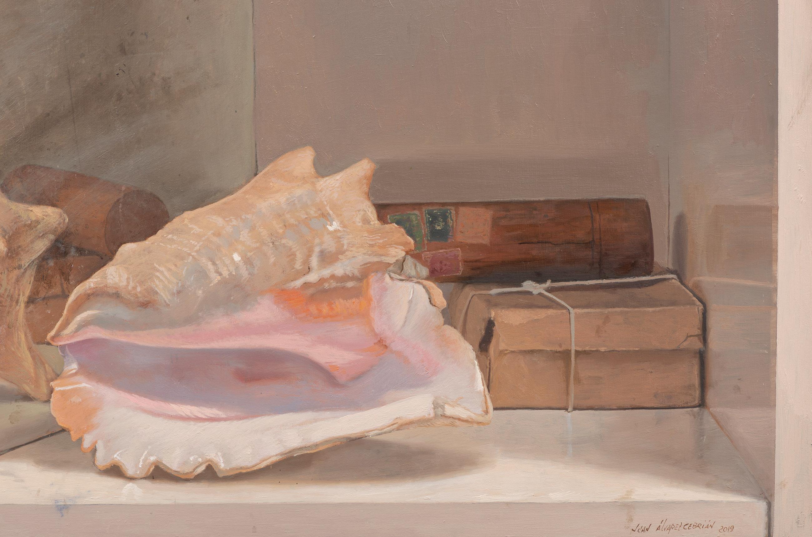 Reflektierte Muschel – Painting von Juan Álvarez Cebrián