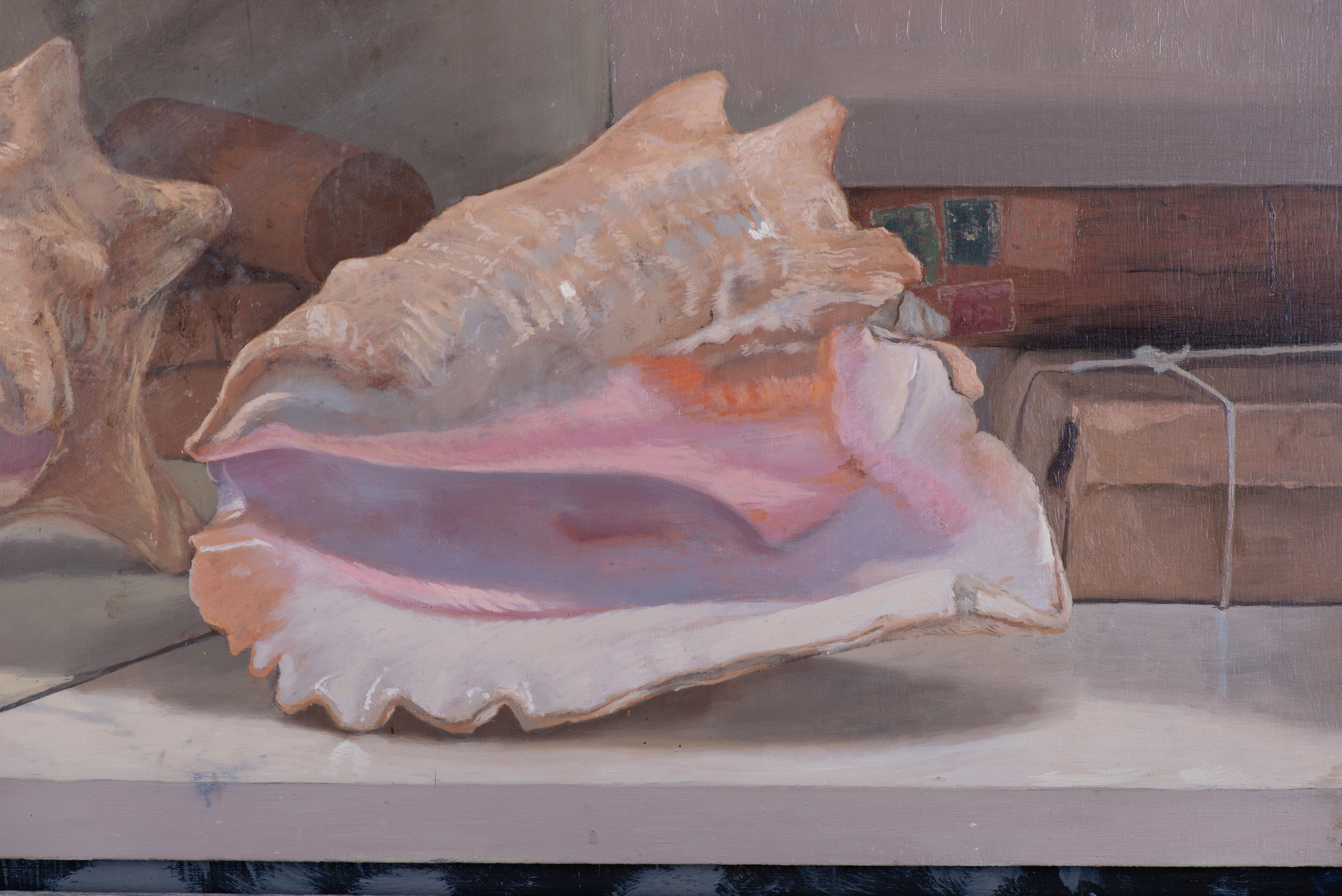 Reflektierte Muschel (Realismus), Painting, von Juan Álvarez Cebrián