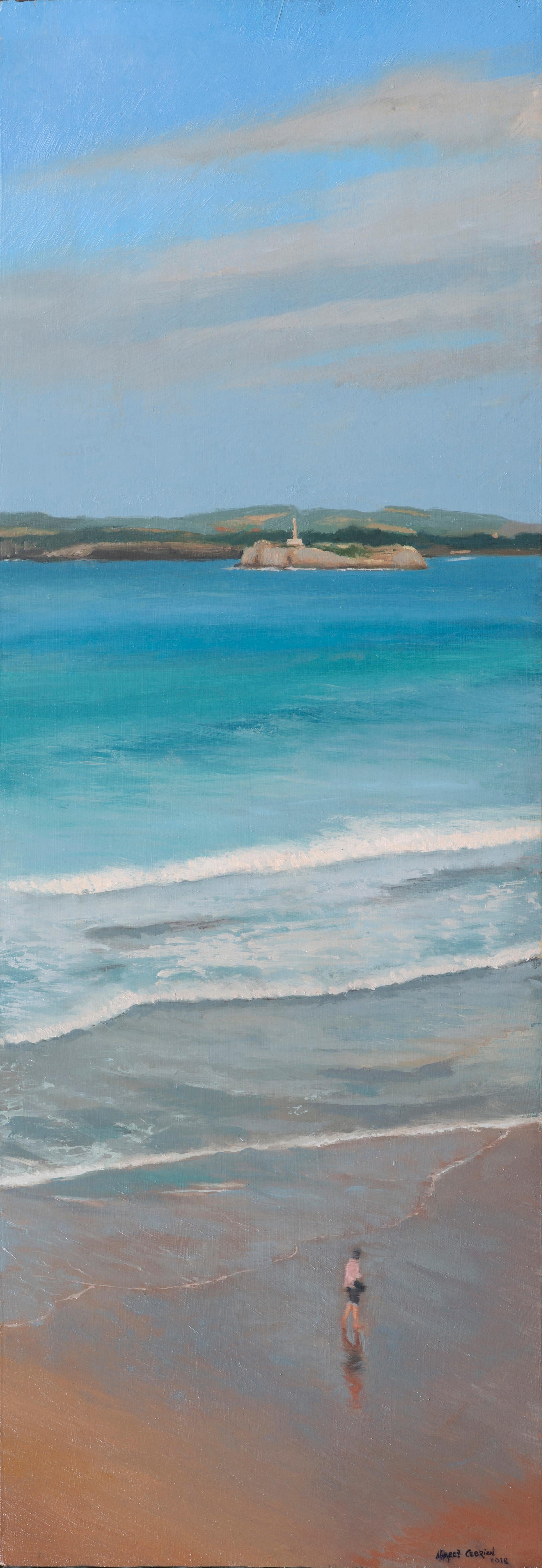 Juan Álvarez Cebrián Landscape Painting - Santander Beach