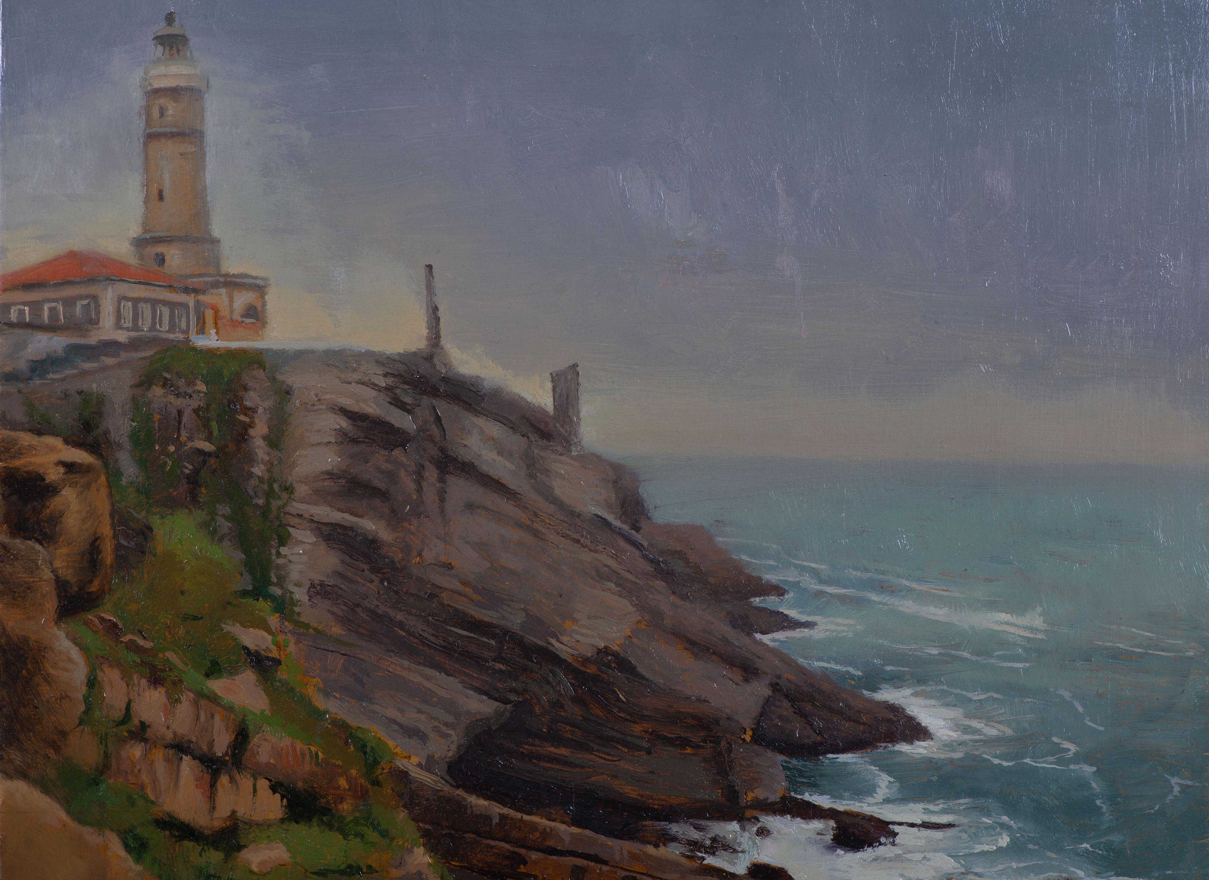Leuchtturm von Santander (Realismus), Painting, von Juan Álvarez Cebrián
