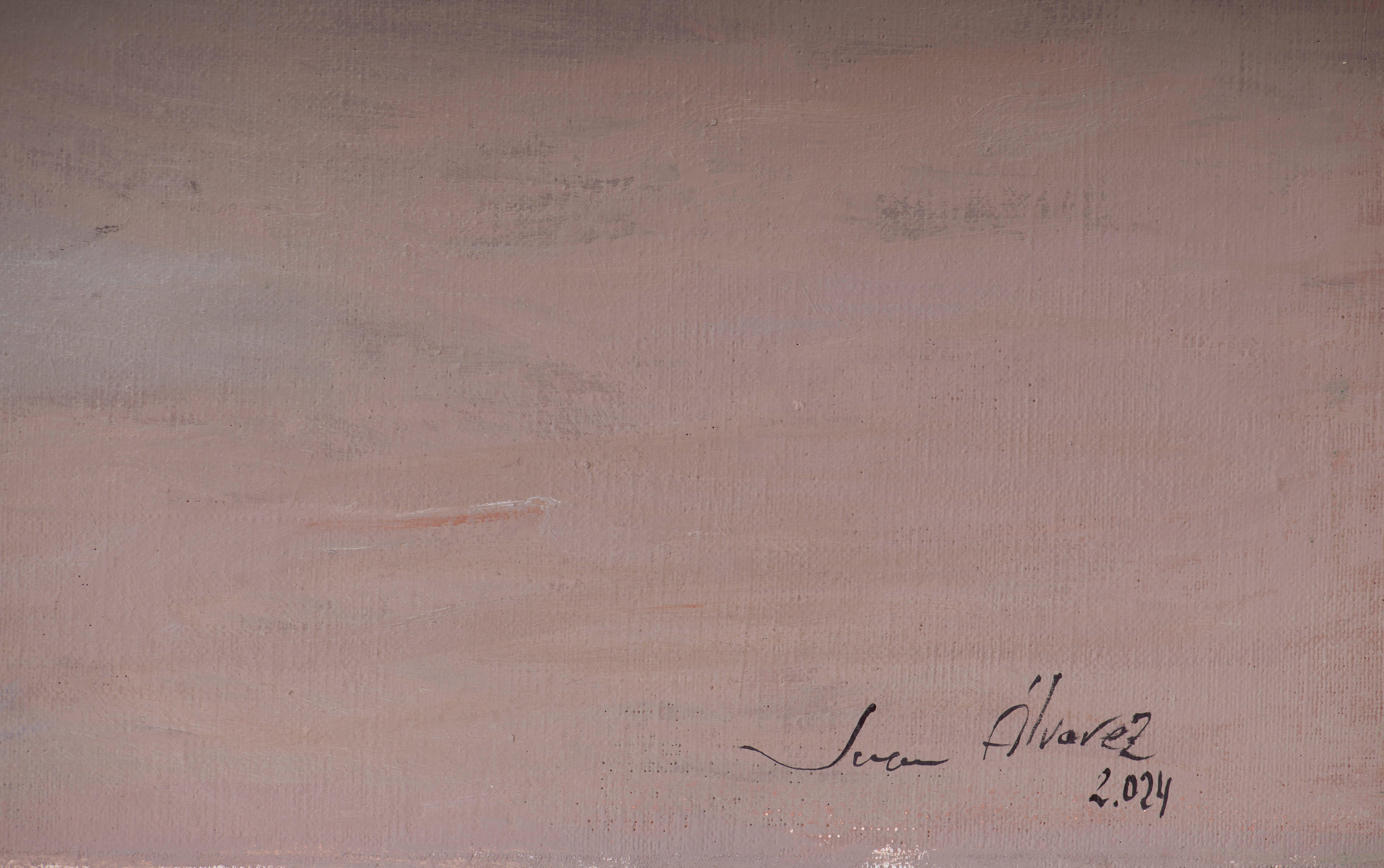 Orilla 1 - Landscape Painting Gris de Juan Álvarez Cebrián