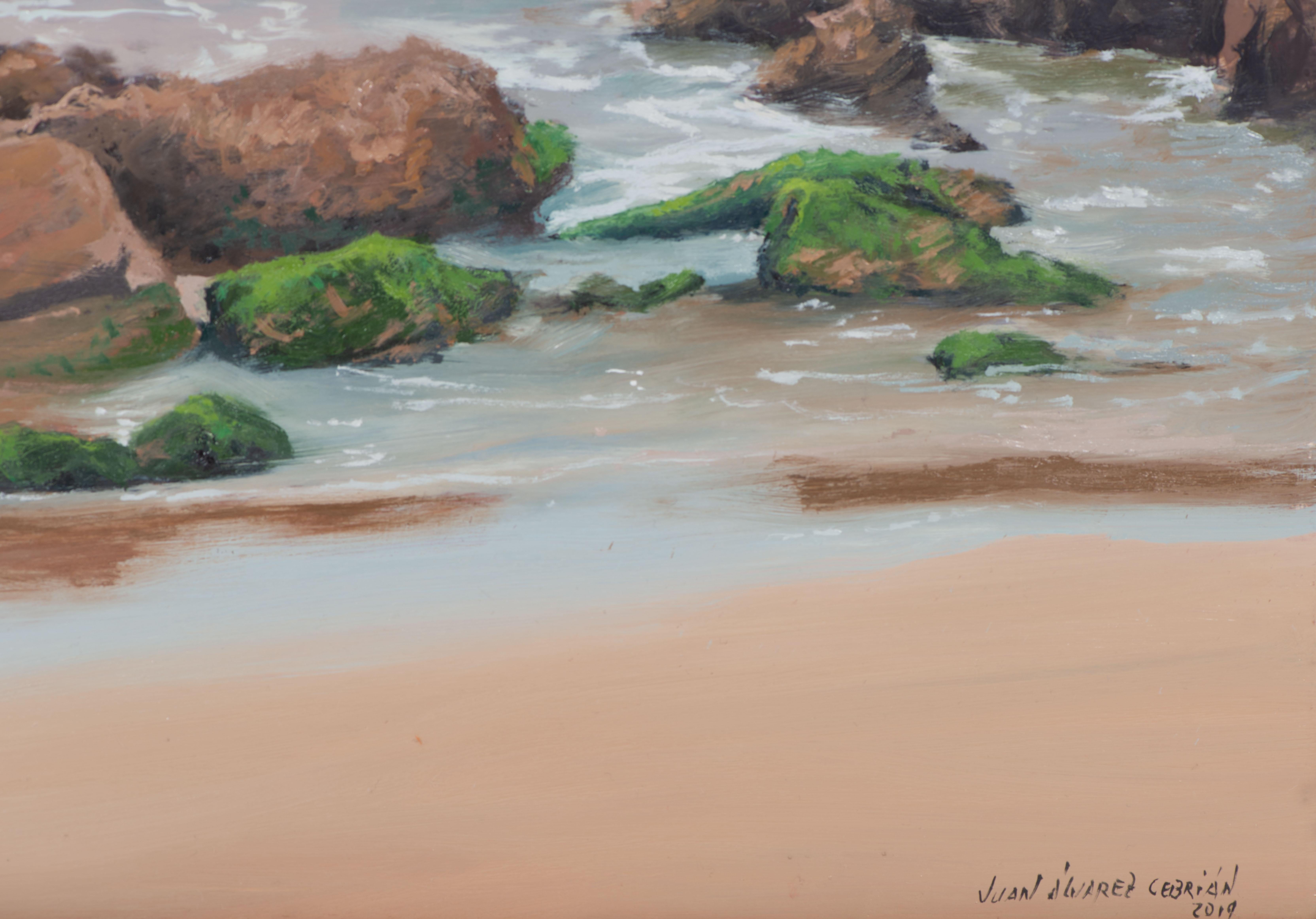 Shore - Realist Painting by Juan Álvarez Cebrián