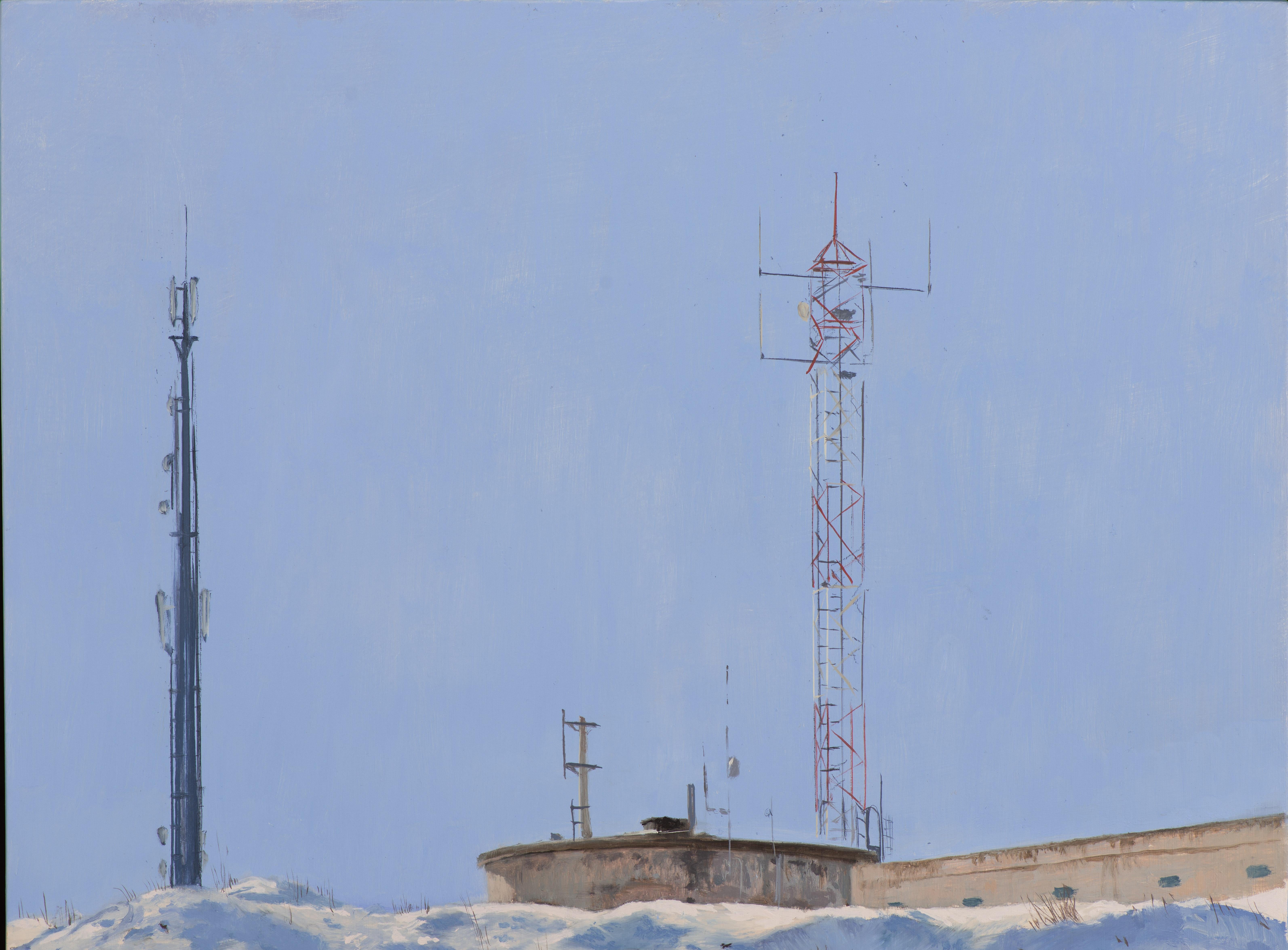 Snow in the Deposits I - Realist Painting by Juan Álvarez Cebrián
