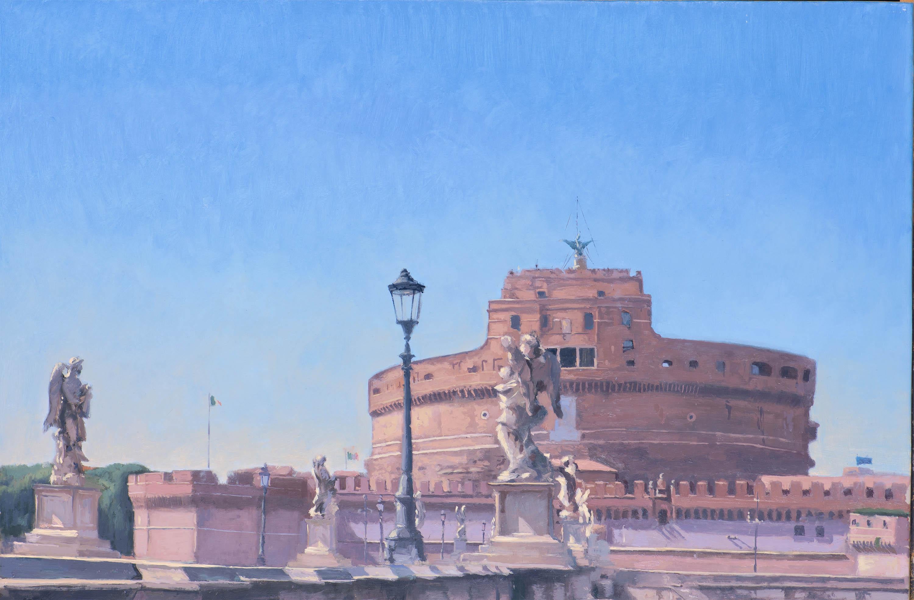 San Angelo Castle. - Realist Painting by Juan Álvarez Cebrián