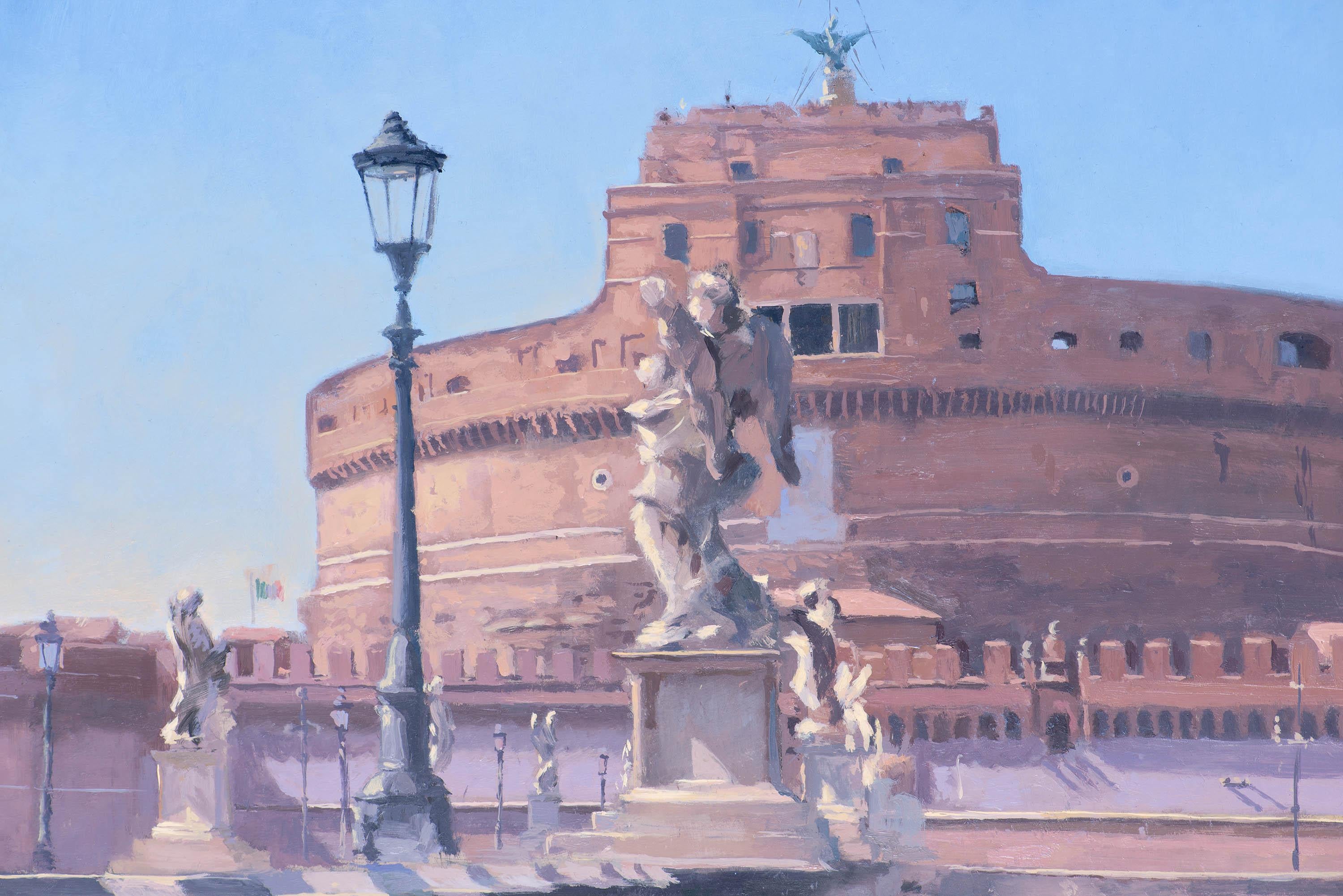San Angelo Castle. - Brown Landscape Painting by Juan Álvarez Cebrián