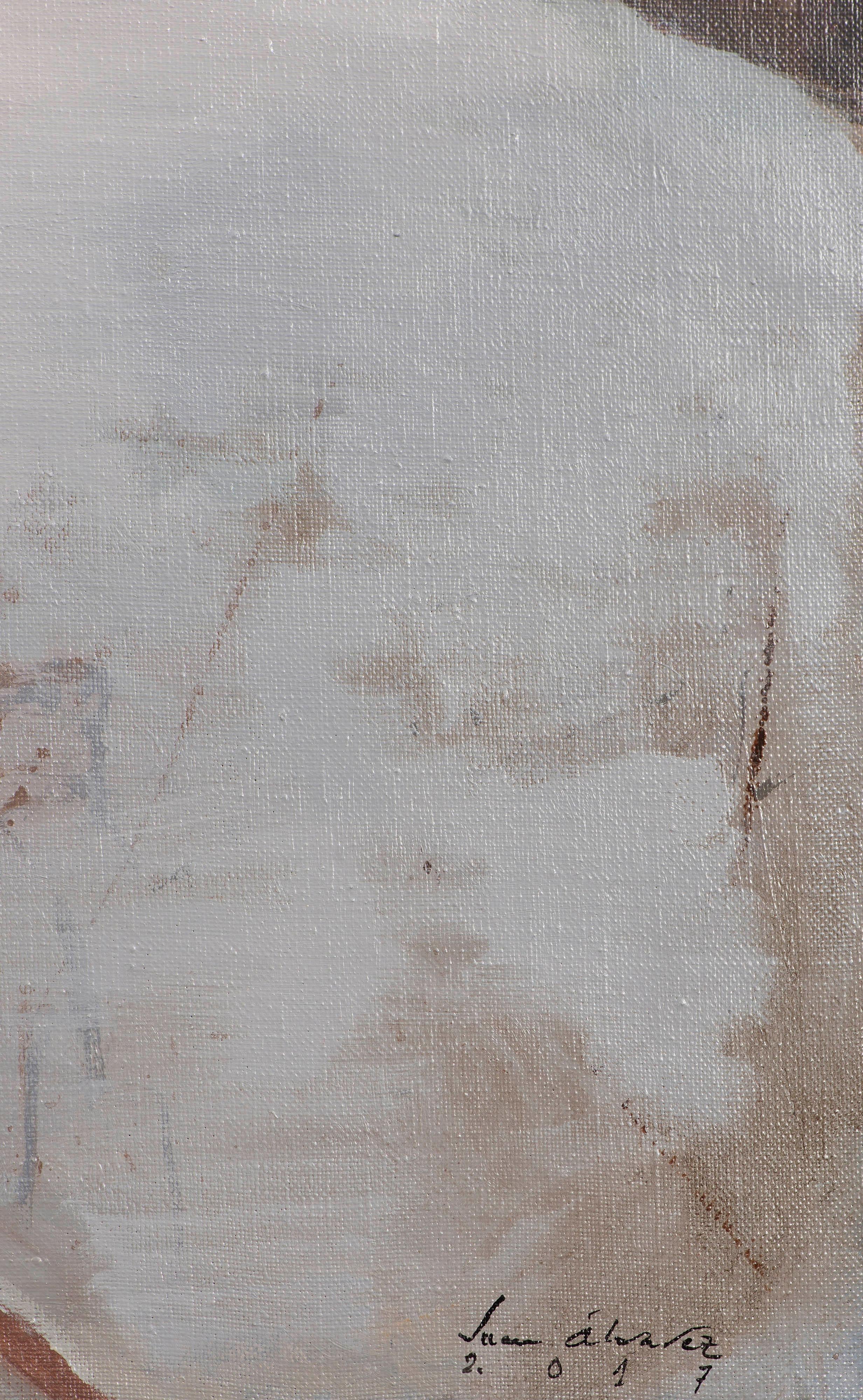 Snowy season - Painting by Juan Álvarez Cebrián