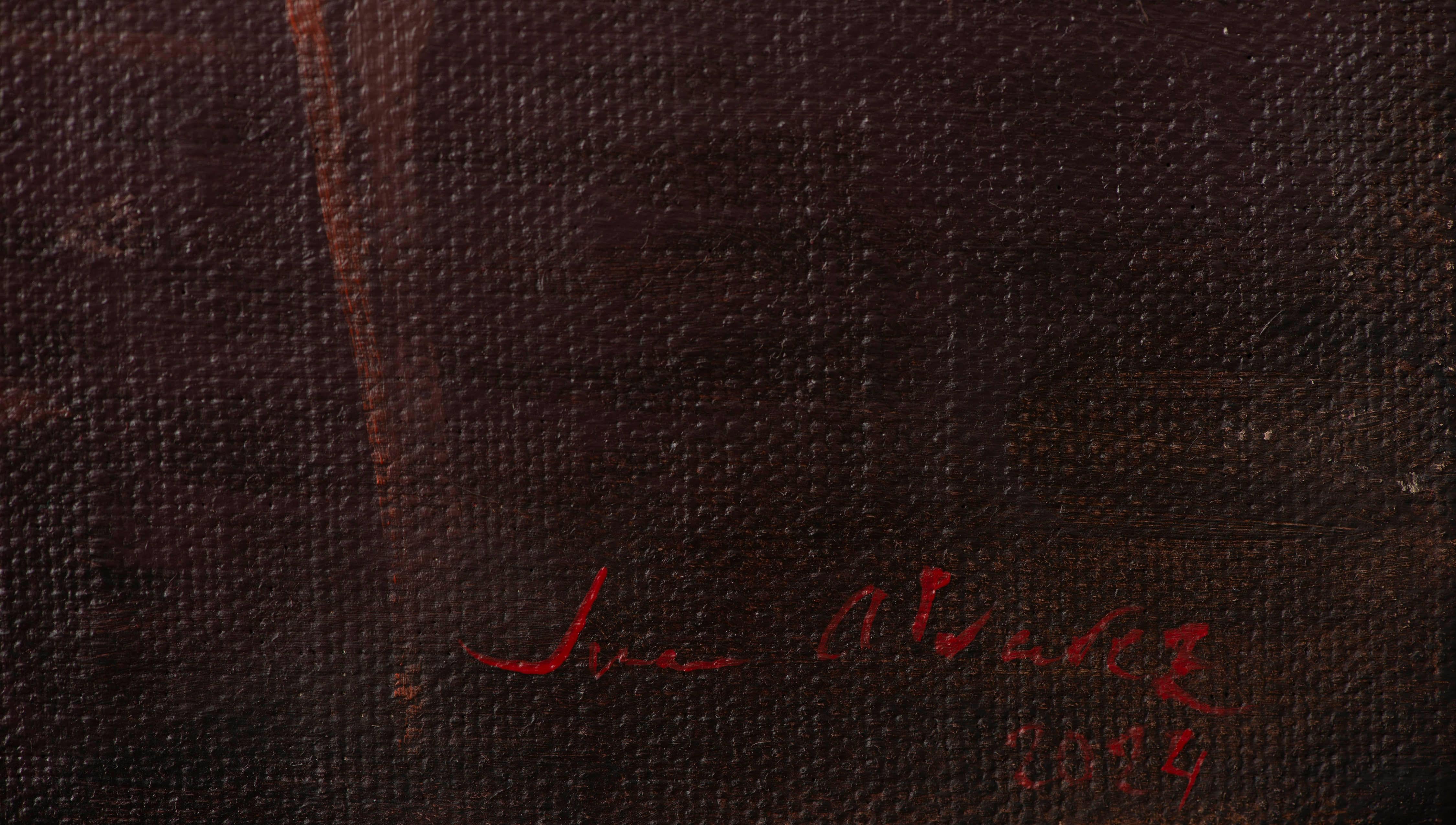 La date - Noir Interior Painting par Juan Álvarez Cebrián