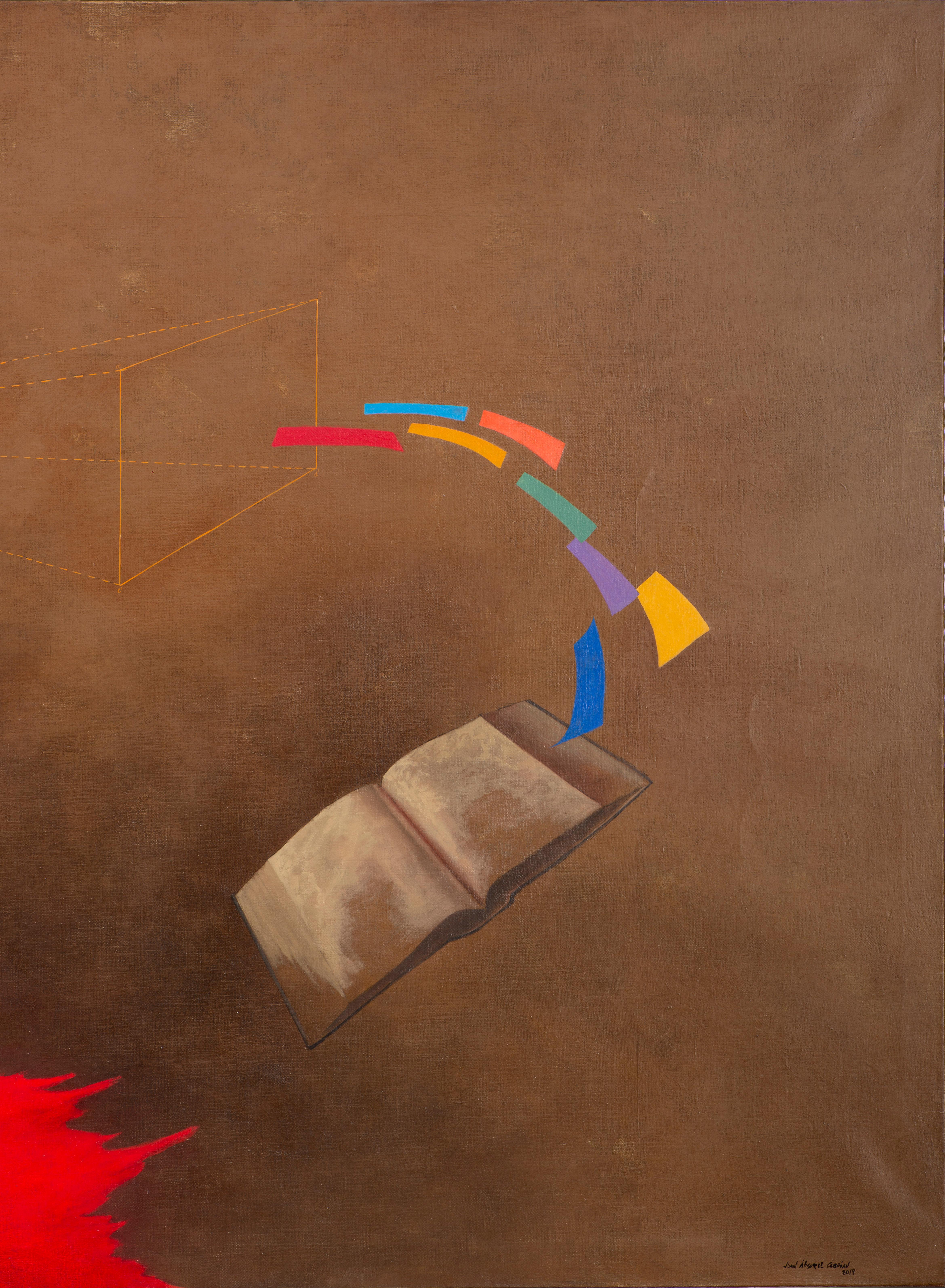 Theories II - Brown Figurative Painting by Juan Álvarez Cebrián