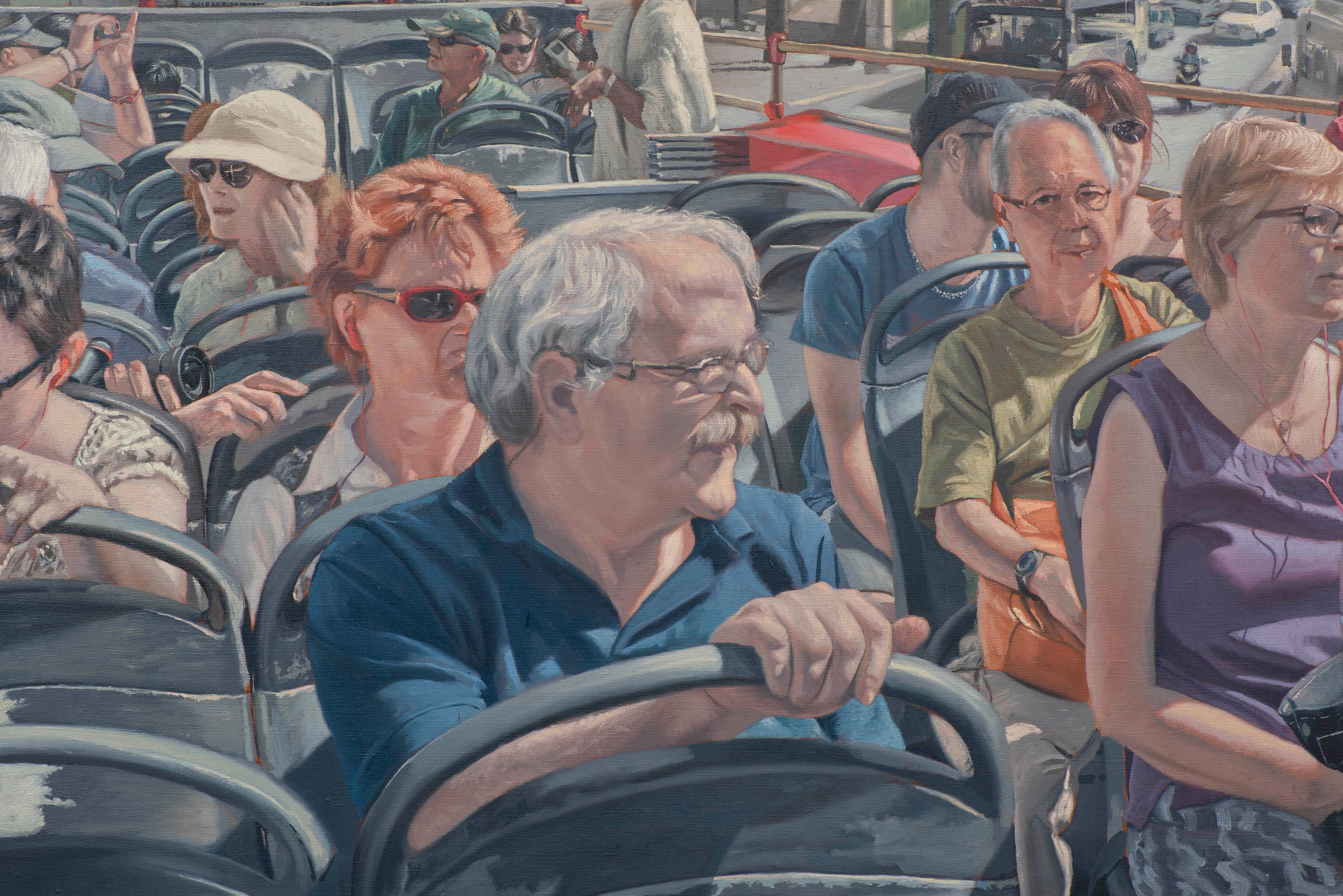 Touristen in Rom (Fotorealismus), Painting, von Juan Álvarez Cebrián