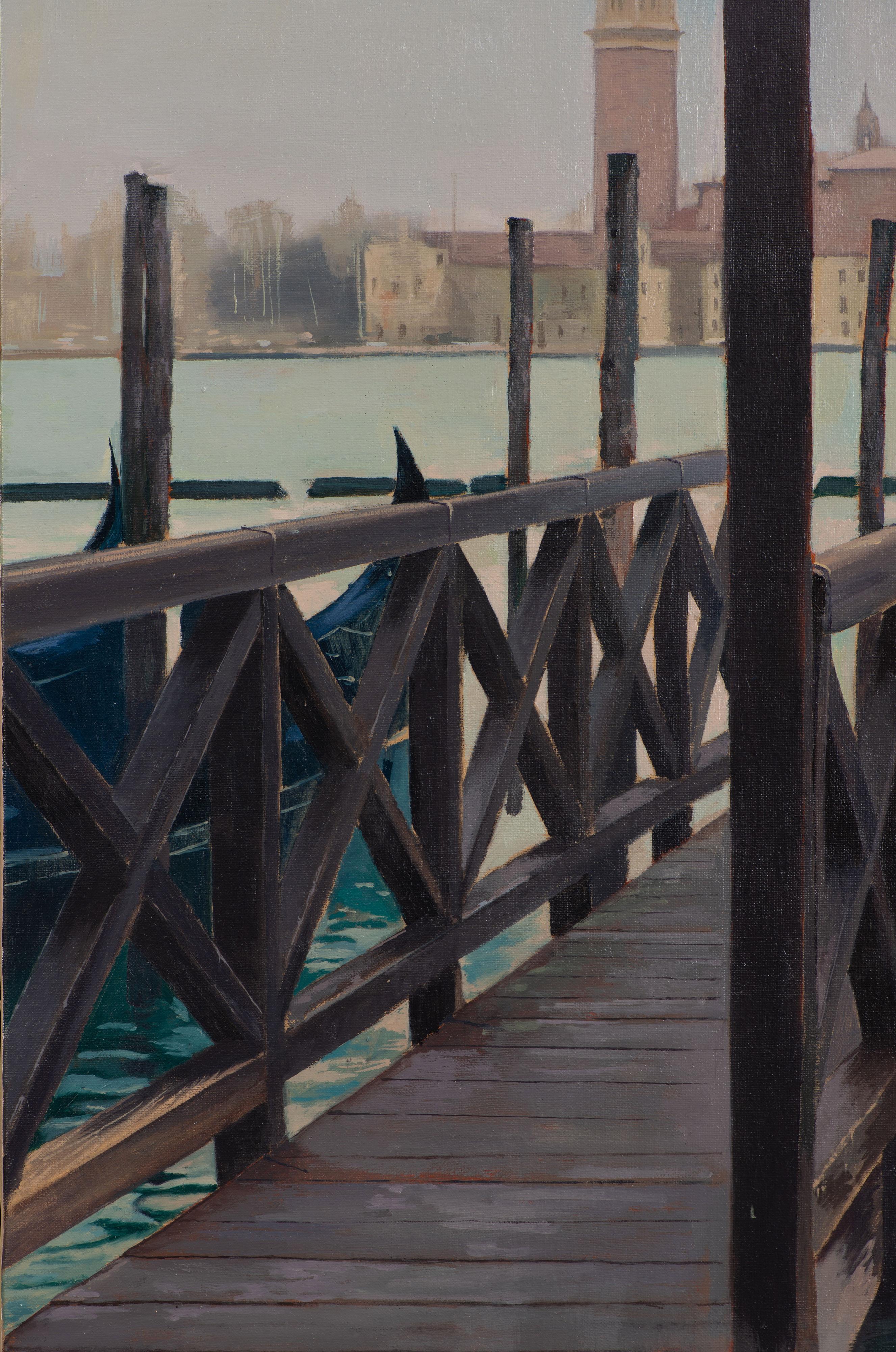 Venise I - Réalisme Painting par Juan Álvarez Cebrián