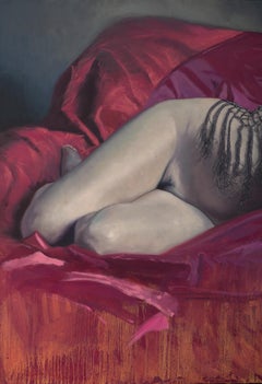Frau auf rotem Tuch II