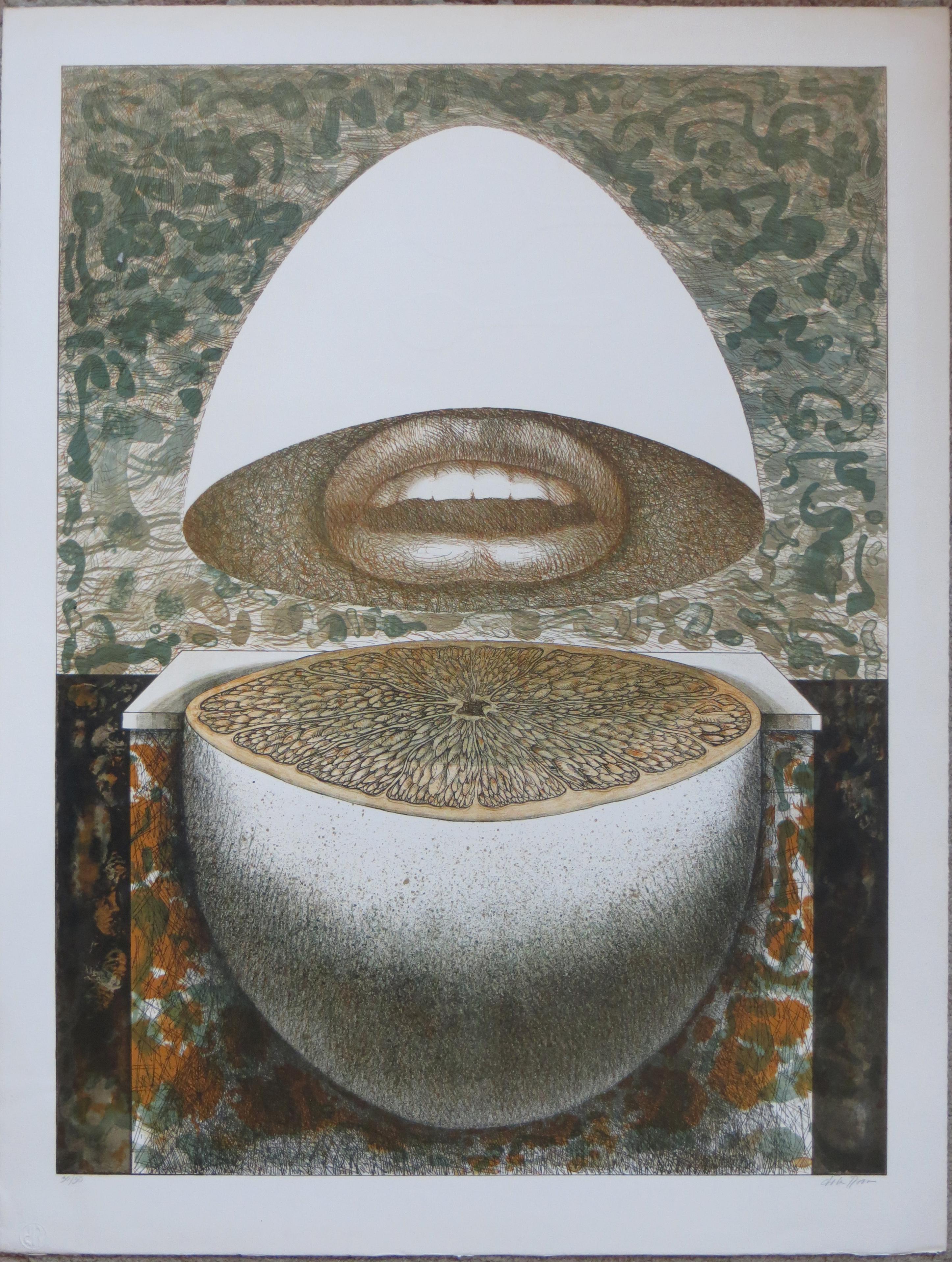 Untitled - Gray Print by Juan Manuel de La Rosa