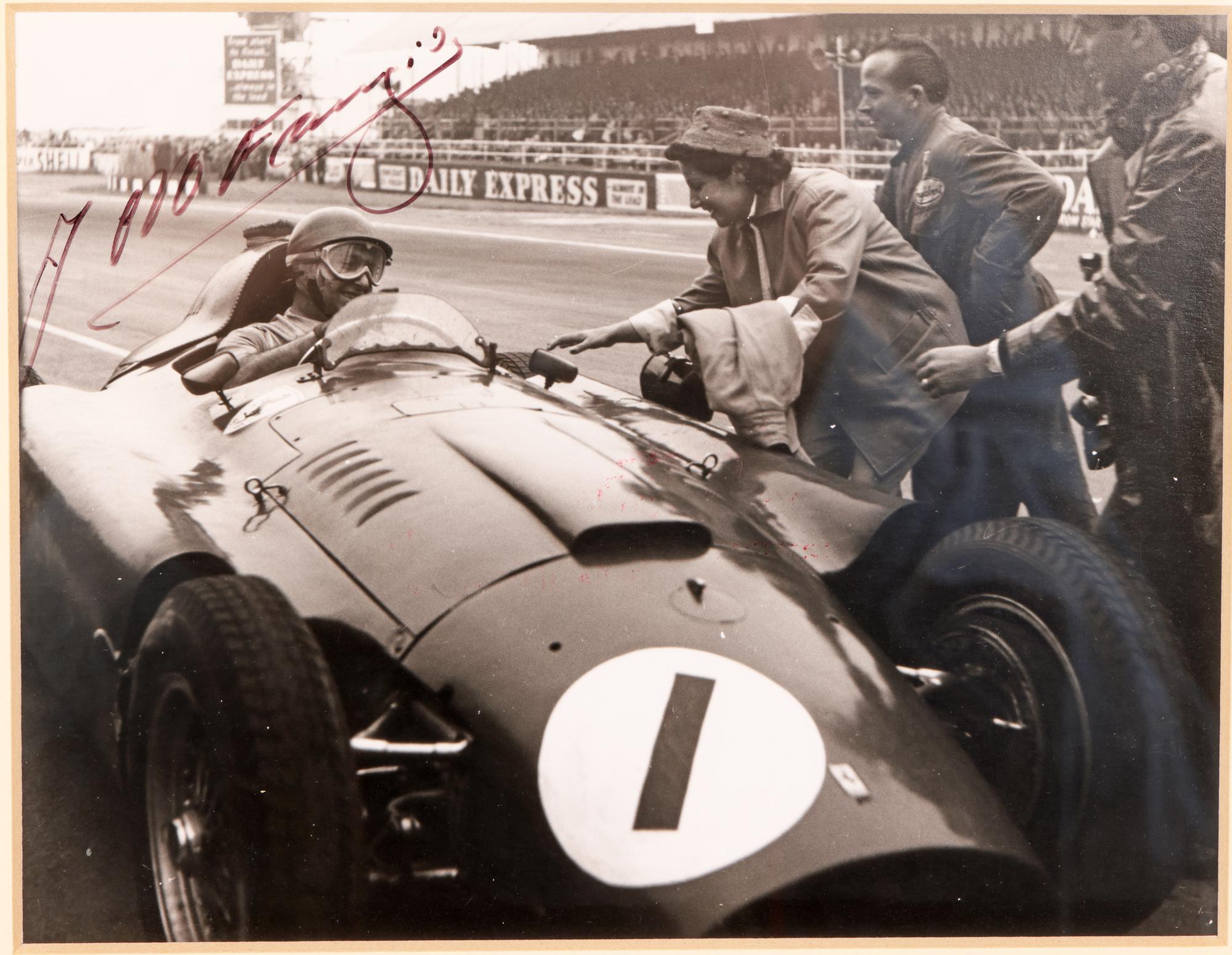 Juan Manuel Fangio Signed British Grand Prix Framed Photograph 3