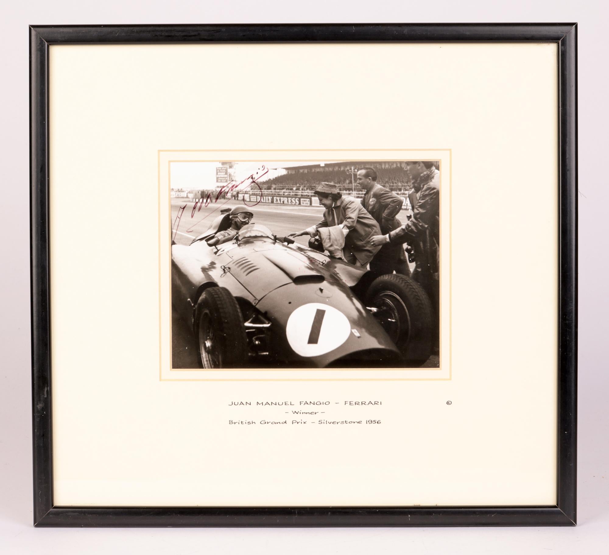 Juan Manuel Fangio Signed British Grand Prix Framed Photograph 1