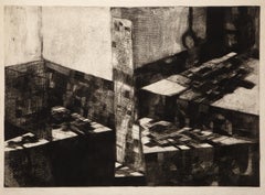 Homenaje to Piranesi, Minimalist Etching by Juan Manuel Gomez-Quiroz