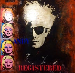 ANDY WARHOL. original street art mixed media painting