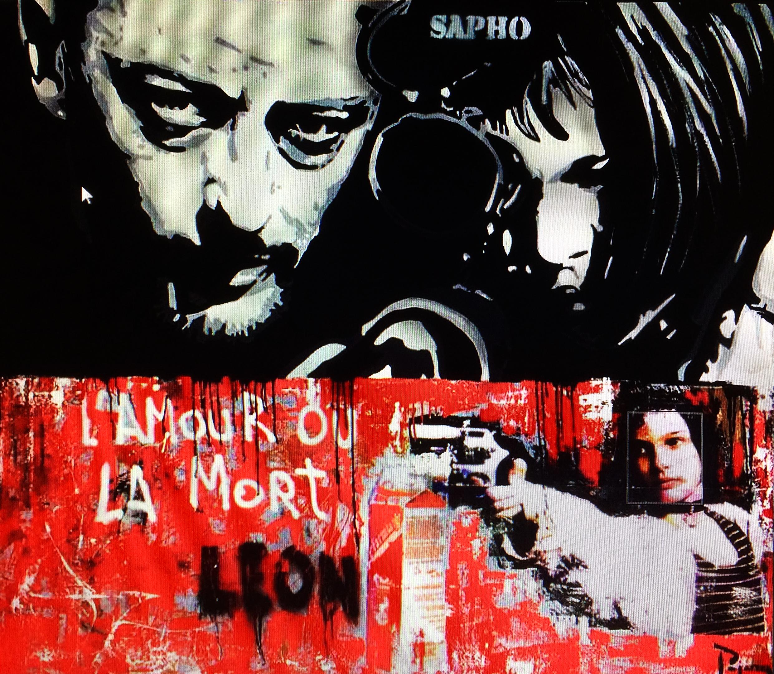 Figurative Painting de JUAN MANUEL PAJARES - Pajares Jean  Cine Reno LEO PROFESIONAL   arte callejero pintura mixta