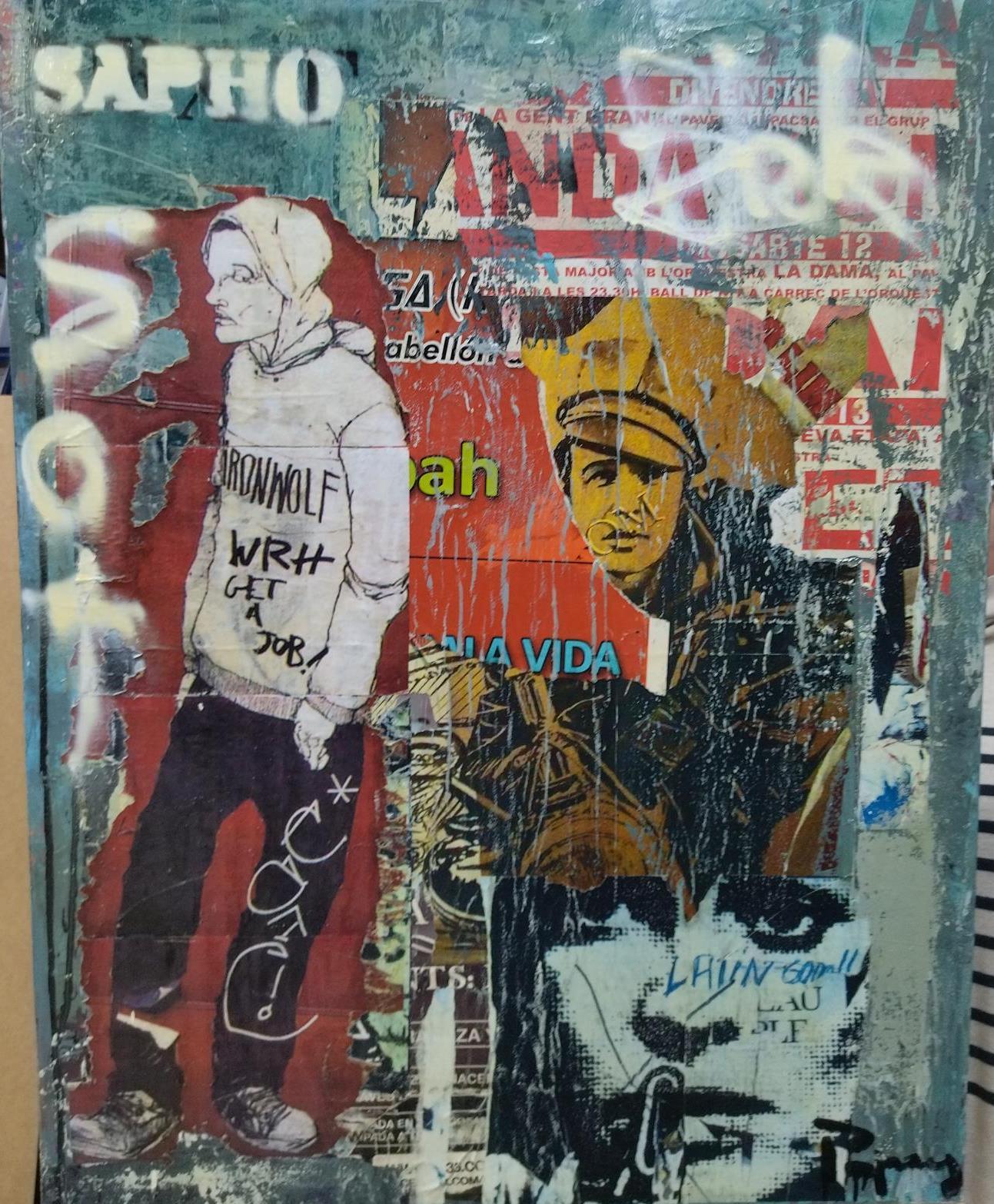 Pajares  Verticale    NON TITOLO. Pittura originale di street art in vendita 1